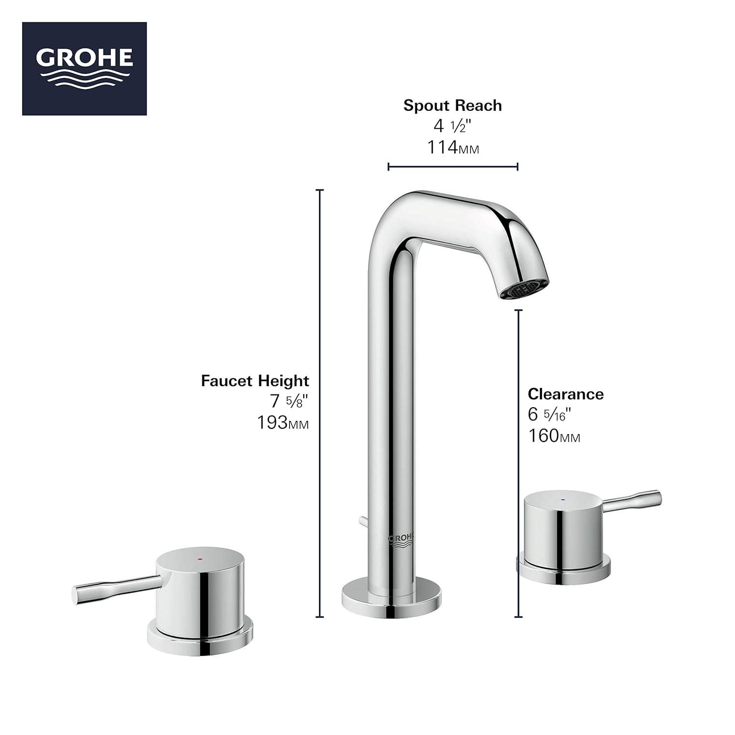 Essence New 8 in. Widespread 2-Handle Low-Arc Bathroom Faucet - 1.2 GPM