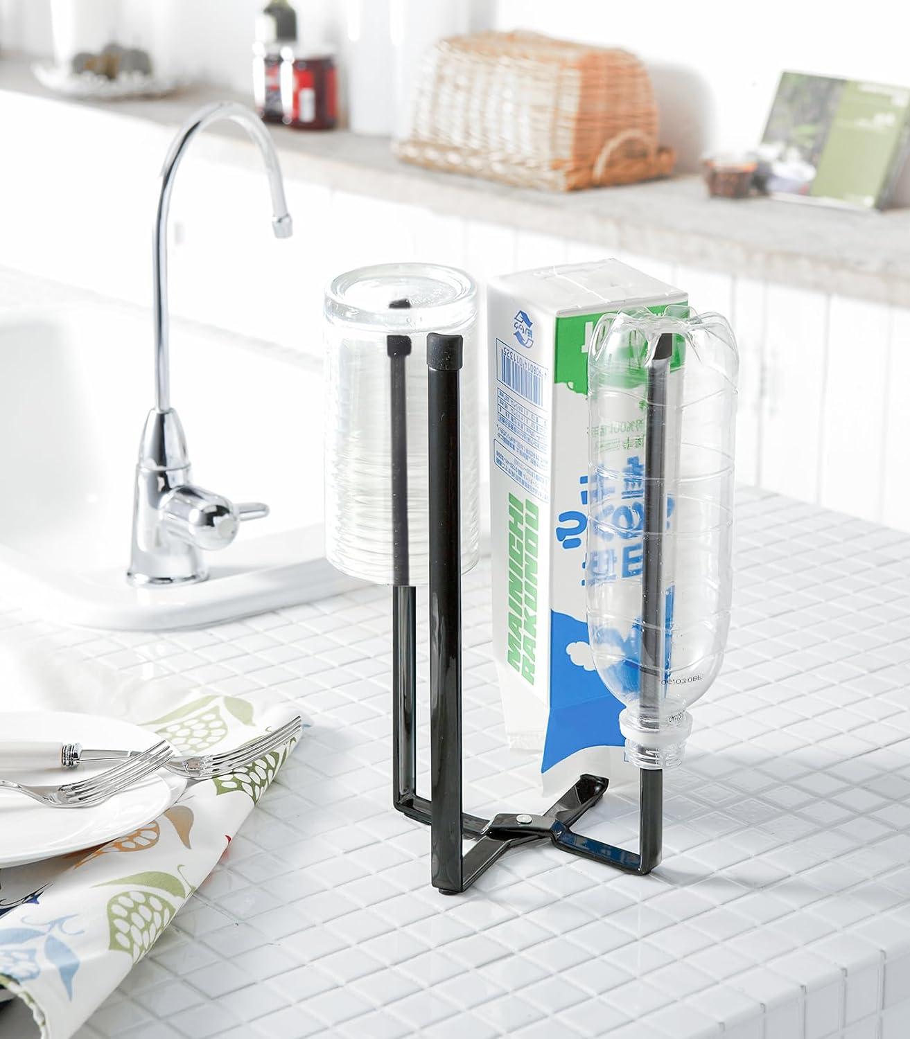 Black Collapsible Multifunctional Plastic Bottle Drying Stand