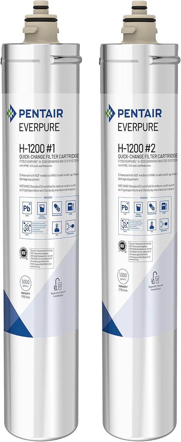 Pentair Everpure H-1200 Dual Water Filter Cartridge Set