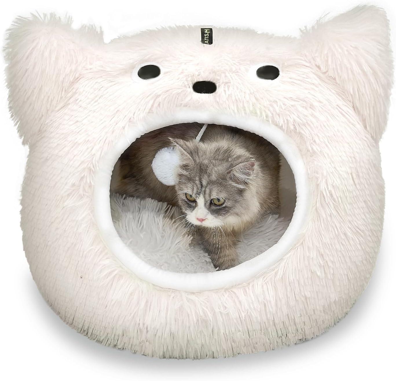 Cat Bed for Indoor Cats Washable Cute Warm Cat Cave