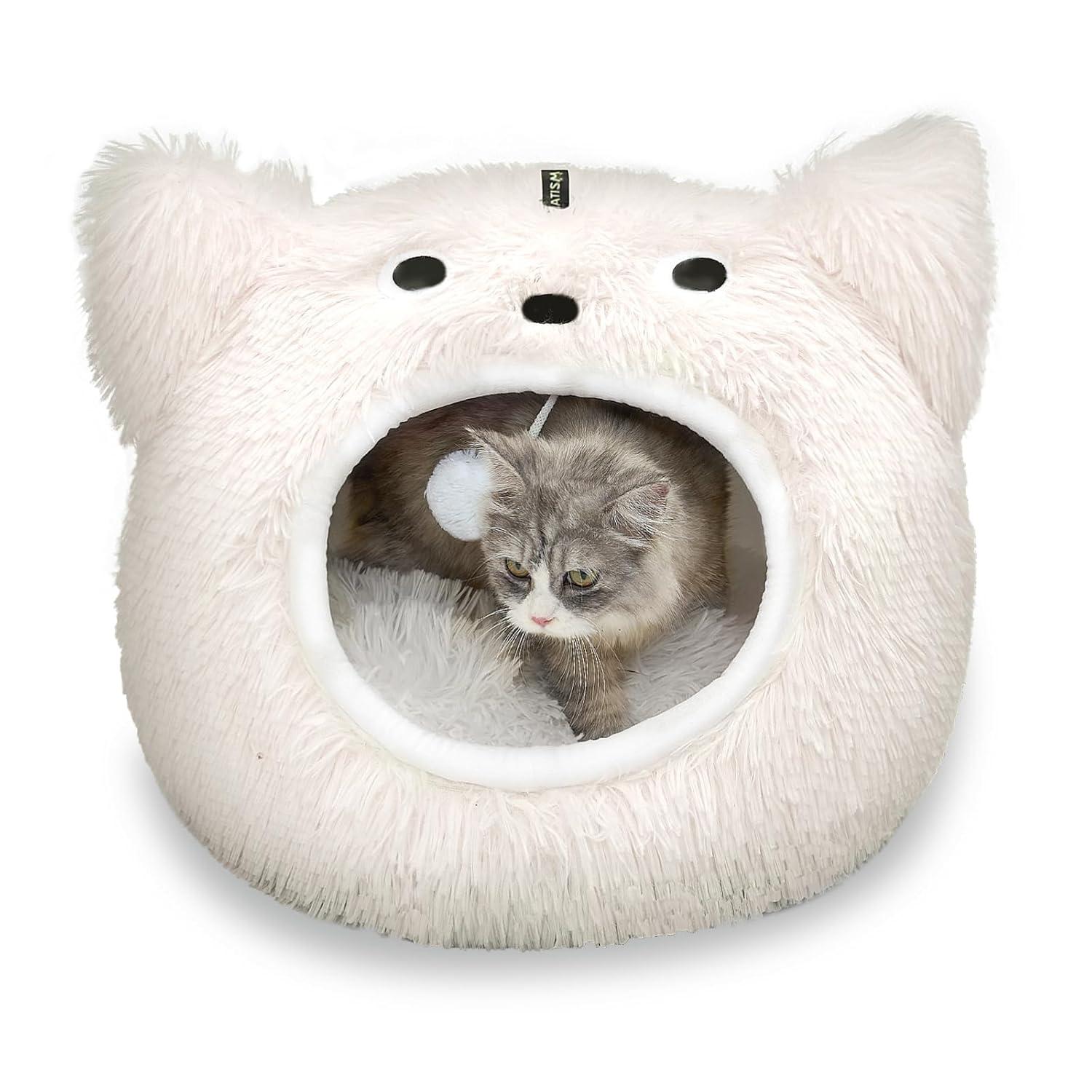 Cat Bed for Indoor Cats Washable Cute Warm Cat Cave