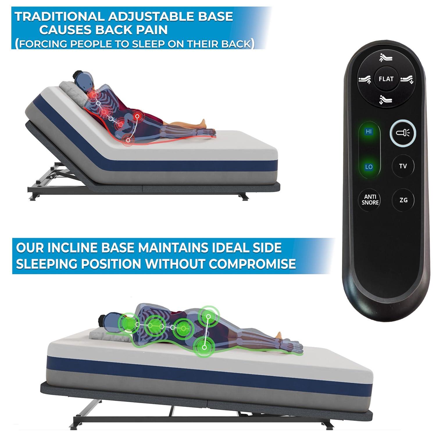 Boyd Sleep Massaging Adjustable Bed with Wireless Remote