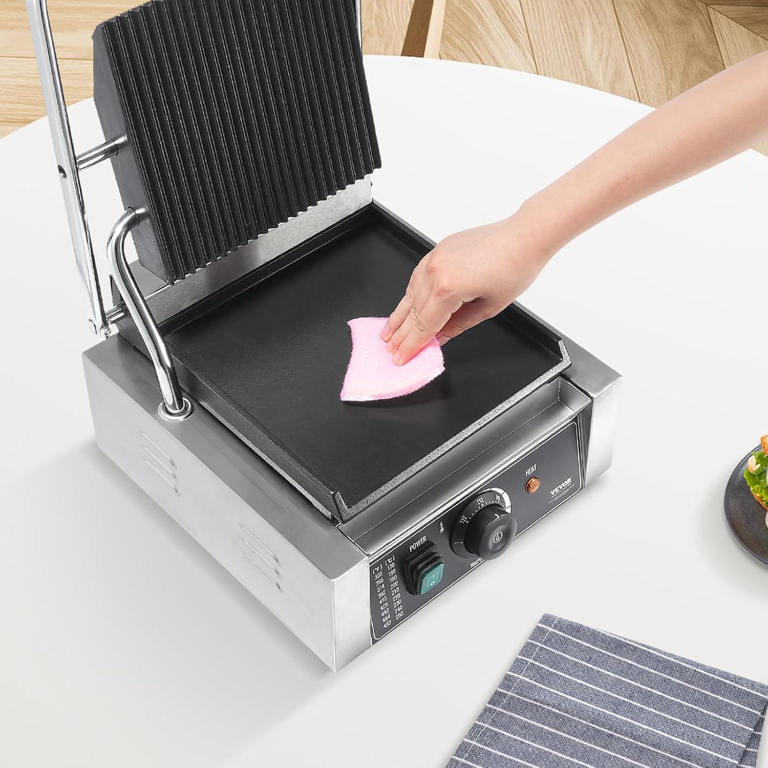 Stellweilan Tessberg Commercial Panini Press Grill Electric Sandwich Maker Griddle Plate 9"x9"