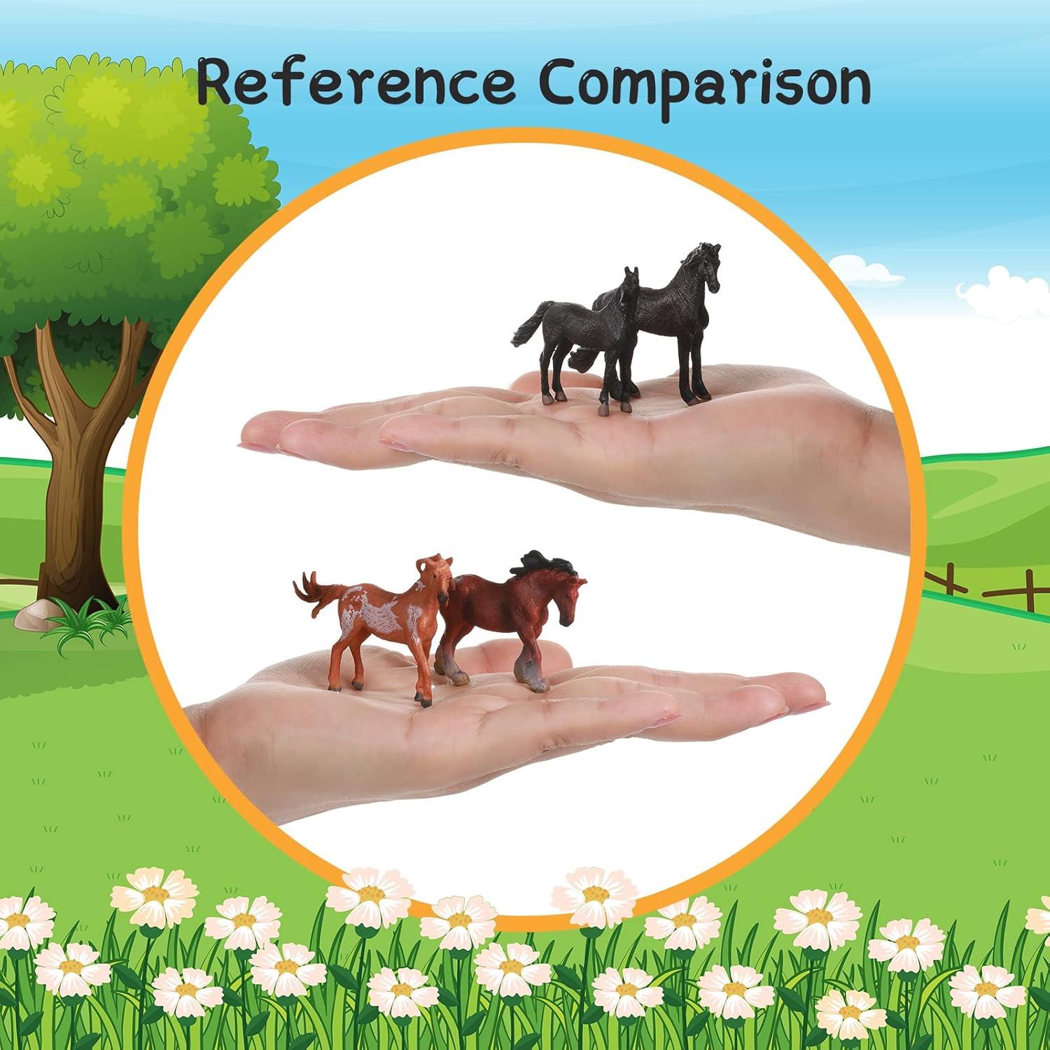 12 Pcs Simulation Horse Decor Toy Horses Zoo Animals Figurines Realistic Child Toddler