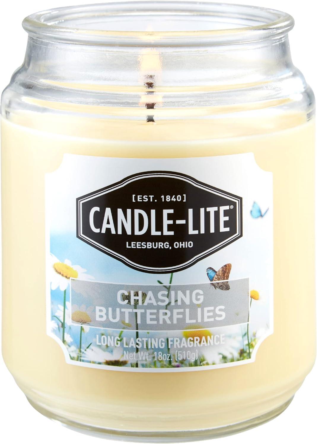 Chasing Butterflies Yellow Scented Glass Jar Candle, 18 oz