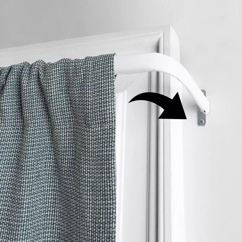 The Classic Touch Heavy Duty Single Curtain Rod, White, 28-48 Inches