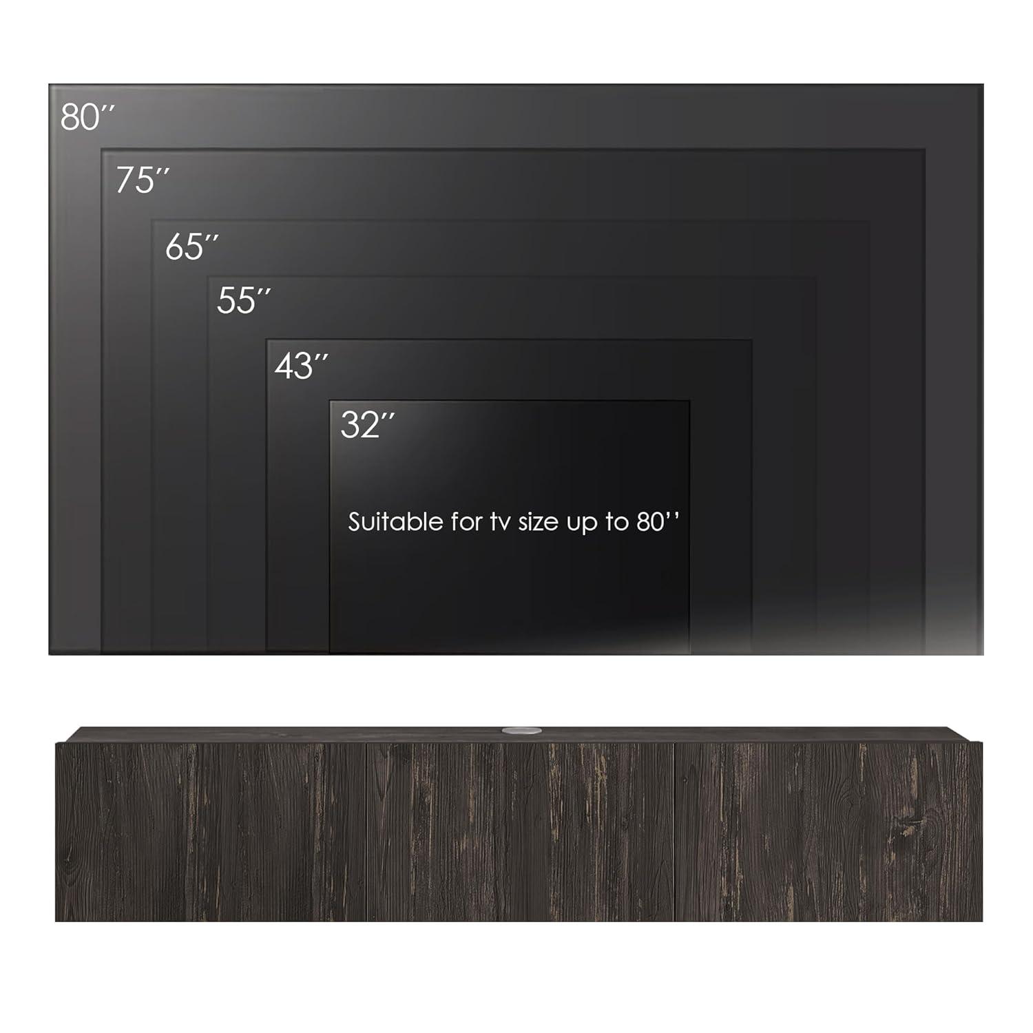 Atelier Mobili Floating TV Stand, TV Stand 65 inch, Floating TV Stand Wall Mounted