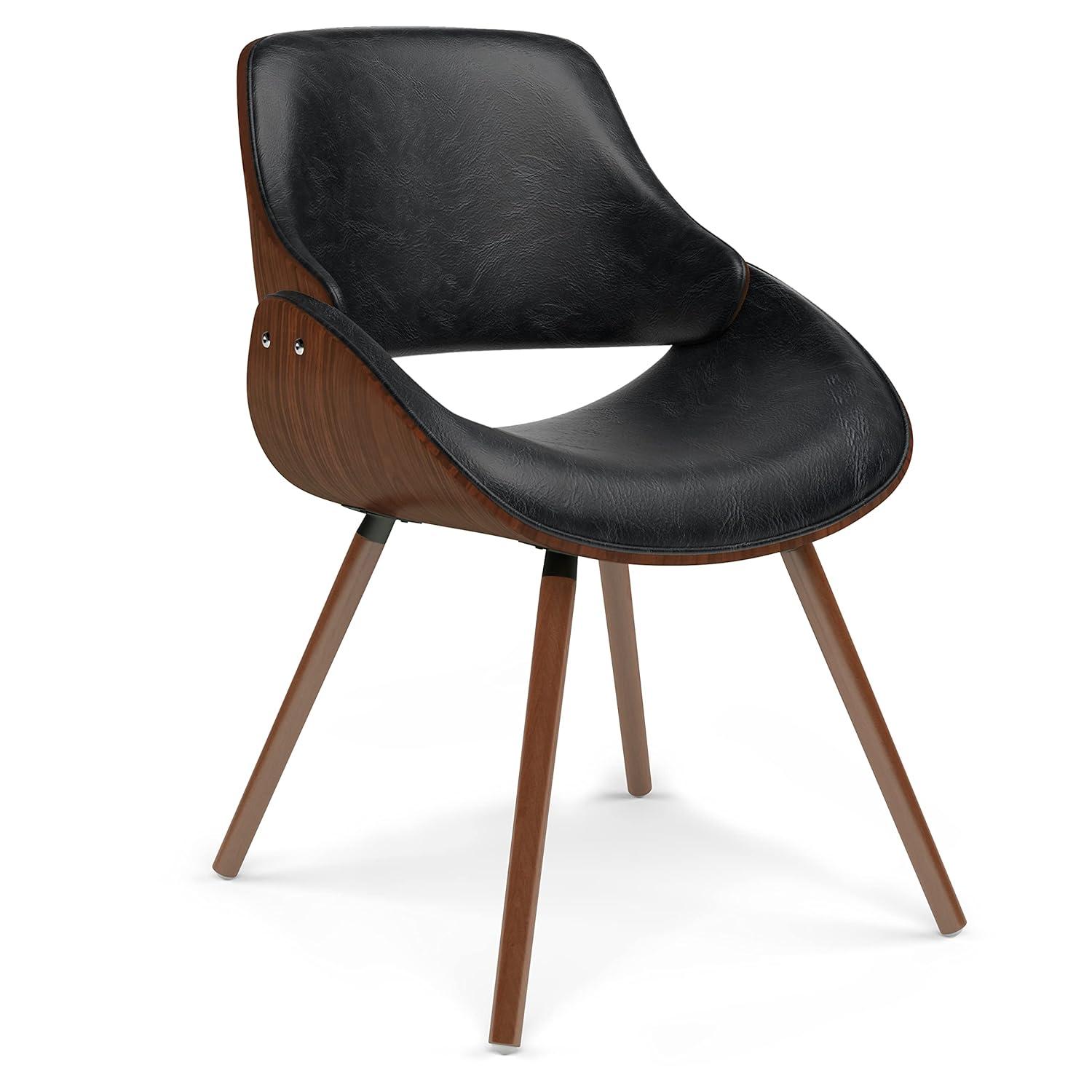 Simpli Home Malden Upholstered Dining Chair with Ergonomic Solid Wood Frame and Mid-Century Modern Style