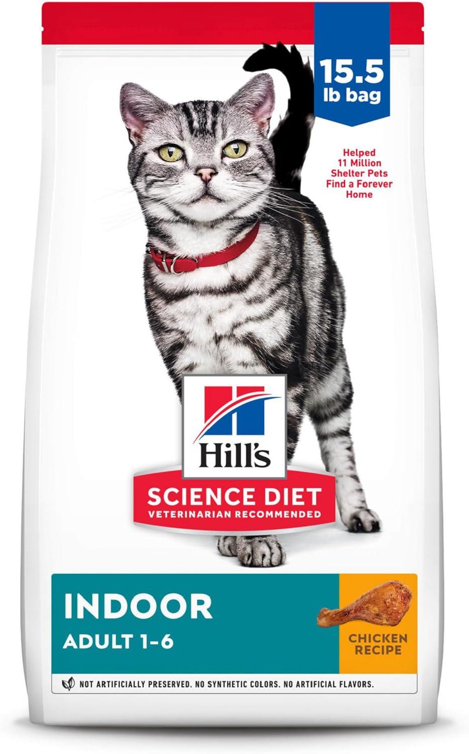 Hill's Science Diet Adult Indoor Chicken Recipe Dry Cat Food, 15.5 lb bag