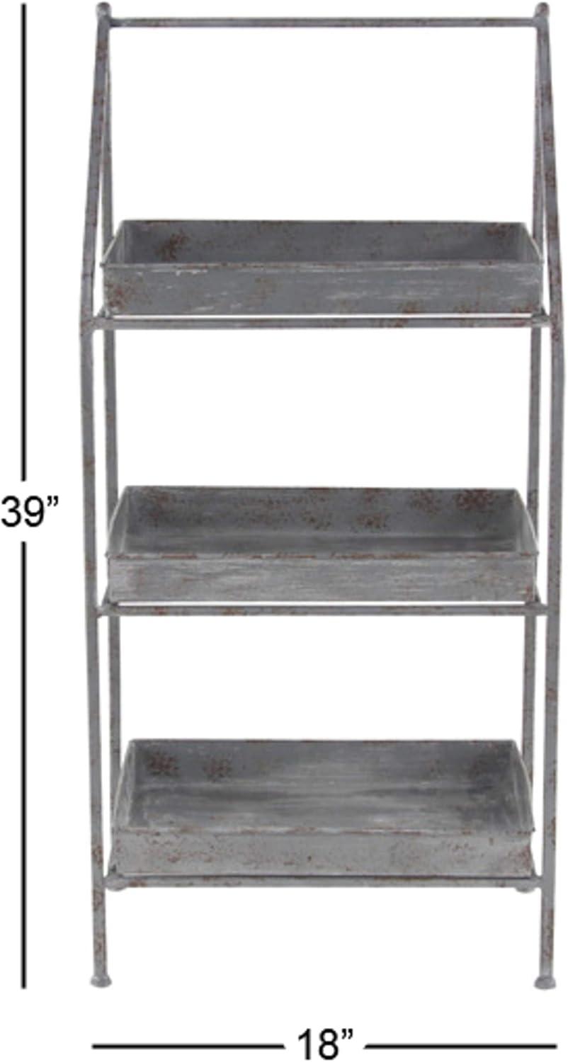 Deco 79 Plantstand, 11" W x 39" H, Gray