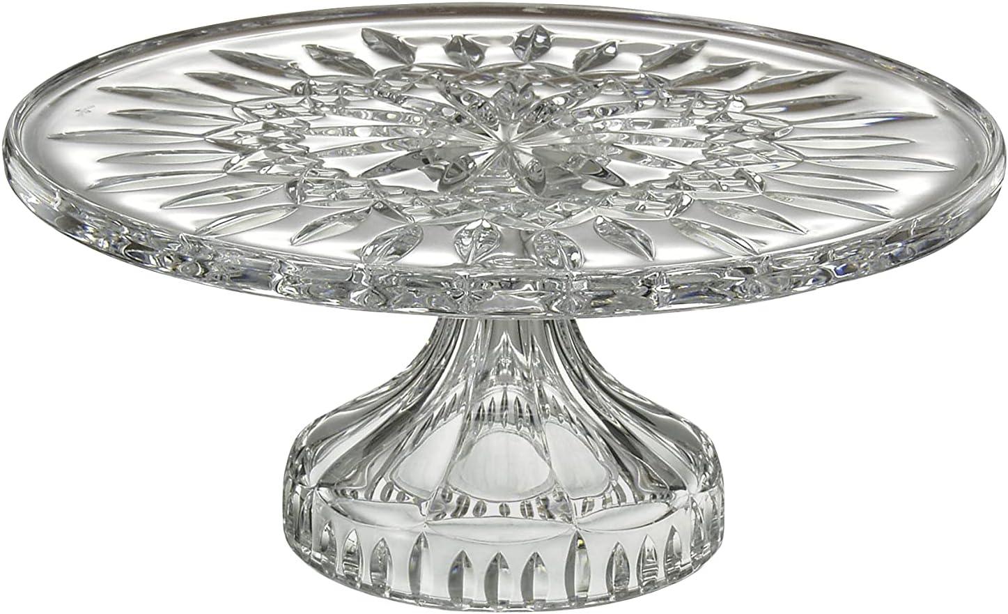 Clear Crystal Cut Pedestal Cake Stand, 11-inch