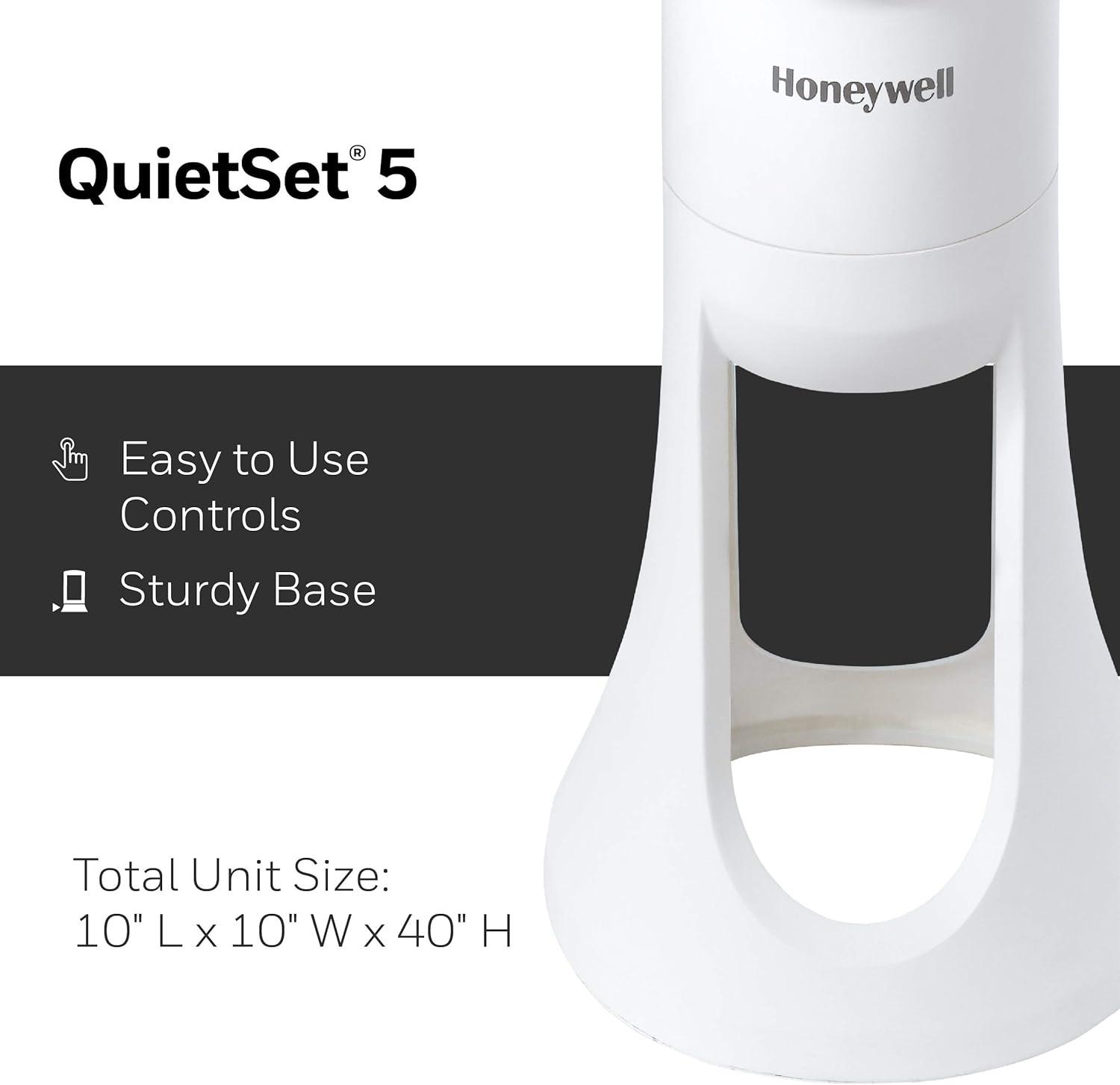 Honeywell QuietSet 5 Speed Oscillating Tower Fan White HYF260W