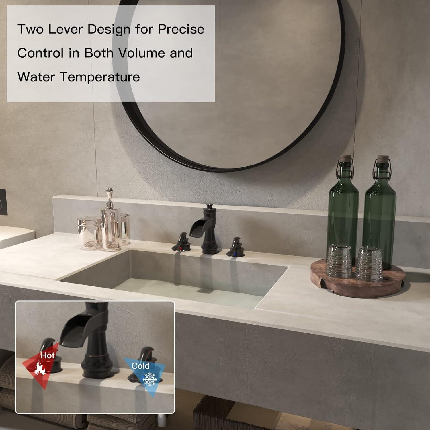 Widespread 2-handle Bathroom Faucet with Drain Assembly