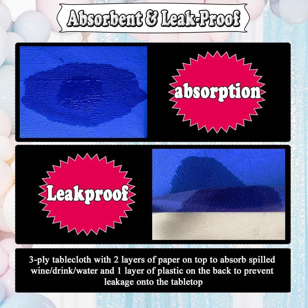 6 Pack Plastic Royal Blue Tablecloth for Parties, Rectangular Table Decorations, 54 x 108 Inches, Disposable Table Cover for Birthday, Graduation Party Supplies