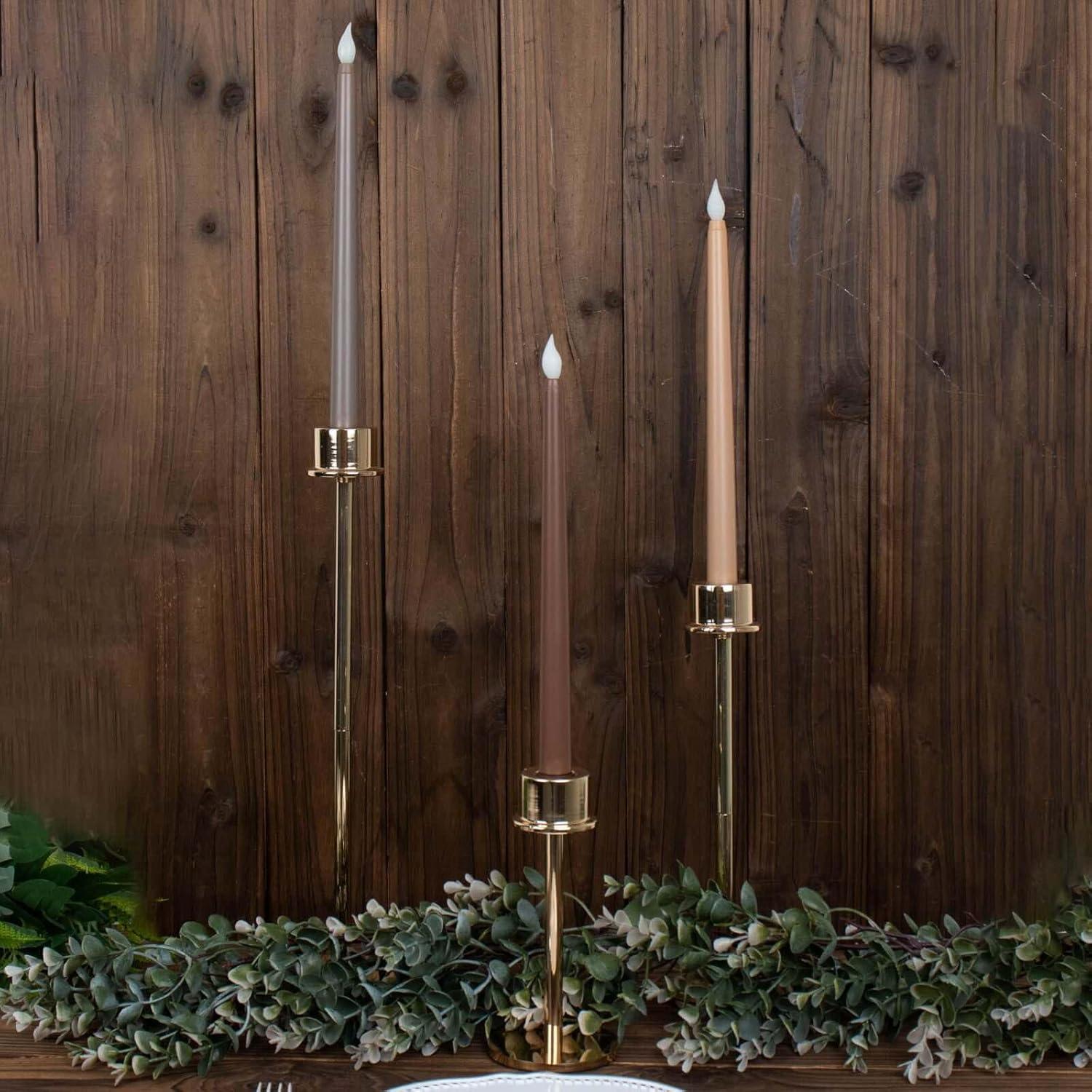 Efavormart Set of 3 | 11" Mixed Natural Warm Flickering Flameless LED Taper Candles