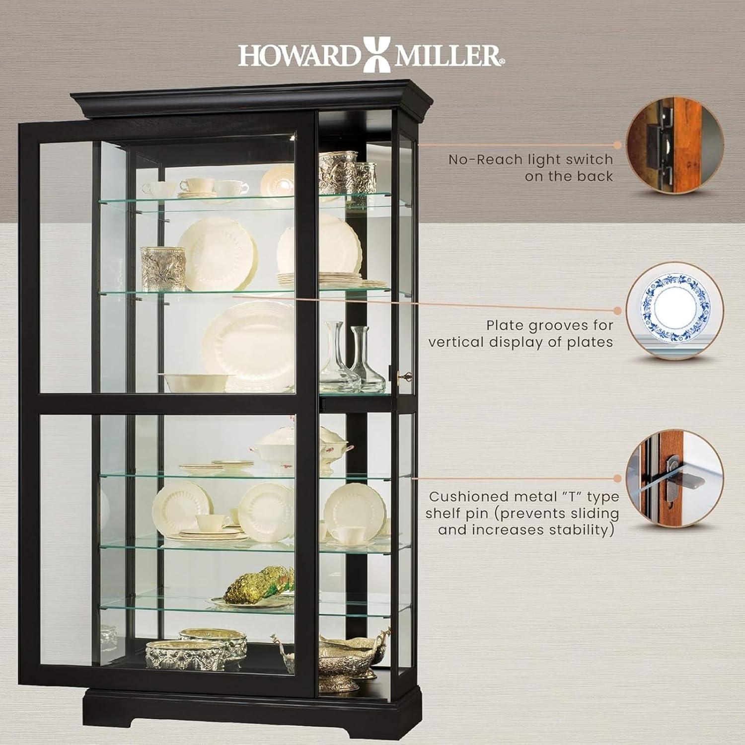 Howard Miller Tyler Ii Curio Cabinet 680538 Black Satin