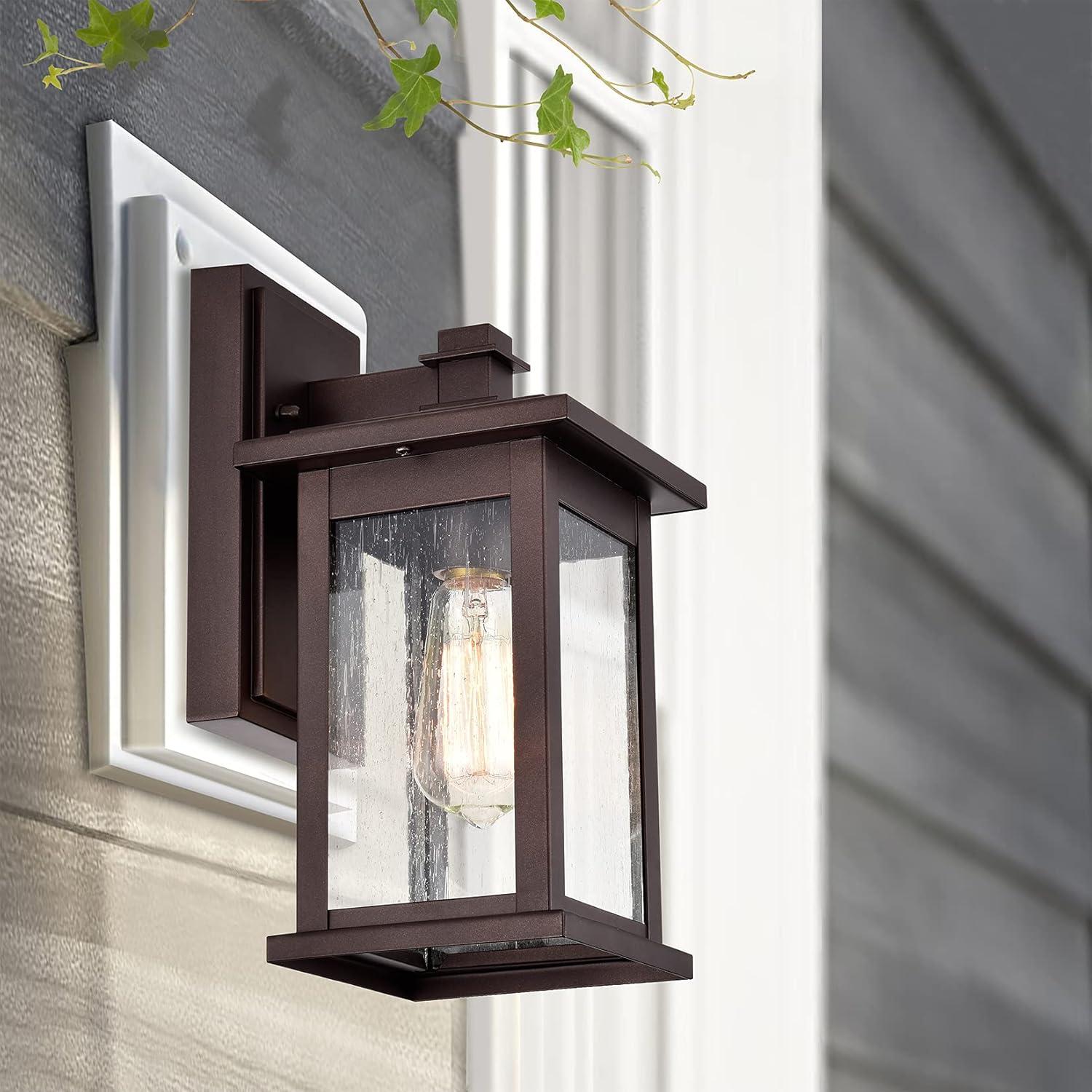 1 Light Transitional Square 12 Inch Outdoor Wall Lantern Oil Rubbed Bronze Bronze Oil Rubbed