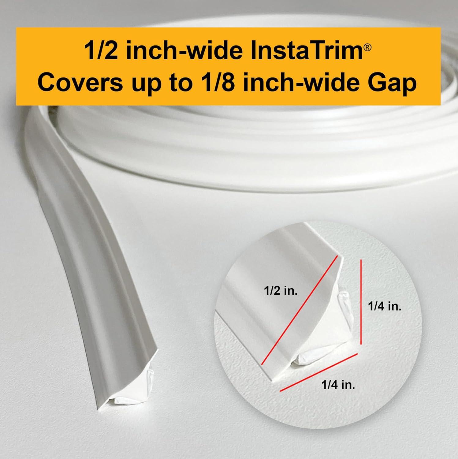 1/2 in. x 10 ft. White PVC Inside Corner Self-adhesive Flexible Caulk and Trim Molding (2-Pack)
