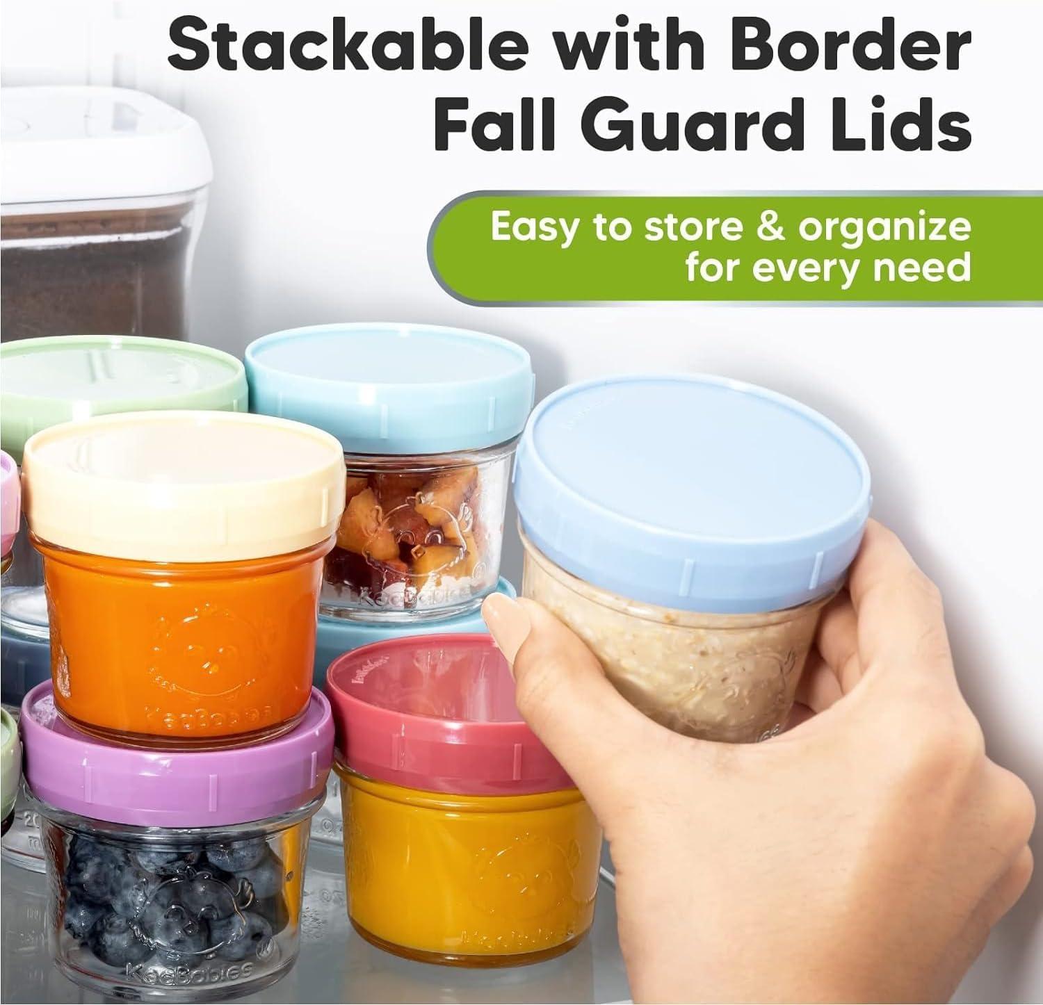 12pk Prep Baby Food Storage Containers, 4 oz Leak-Proof, BPA Free Glass Baby Food Jars for Feeding