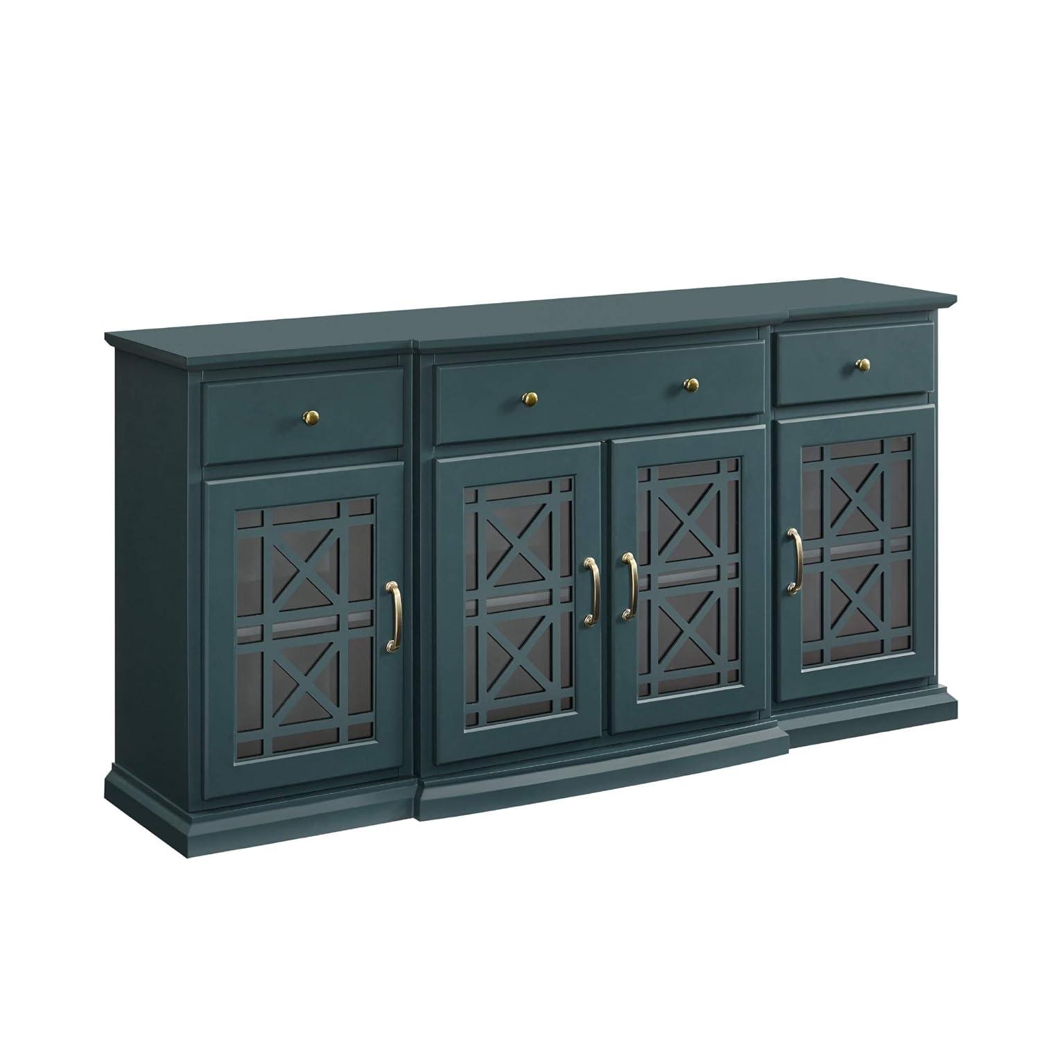 Saugeries Fretwork Detailed Glass Door Sideboard