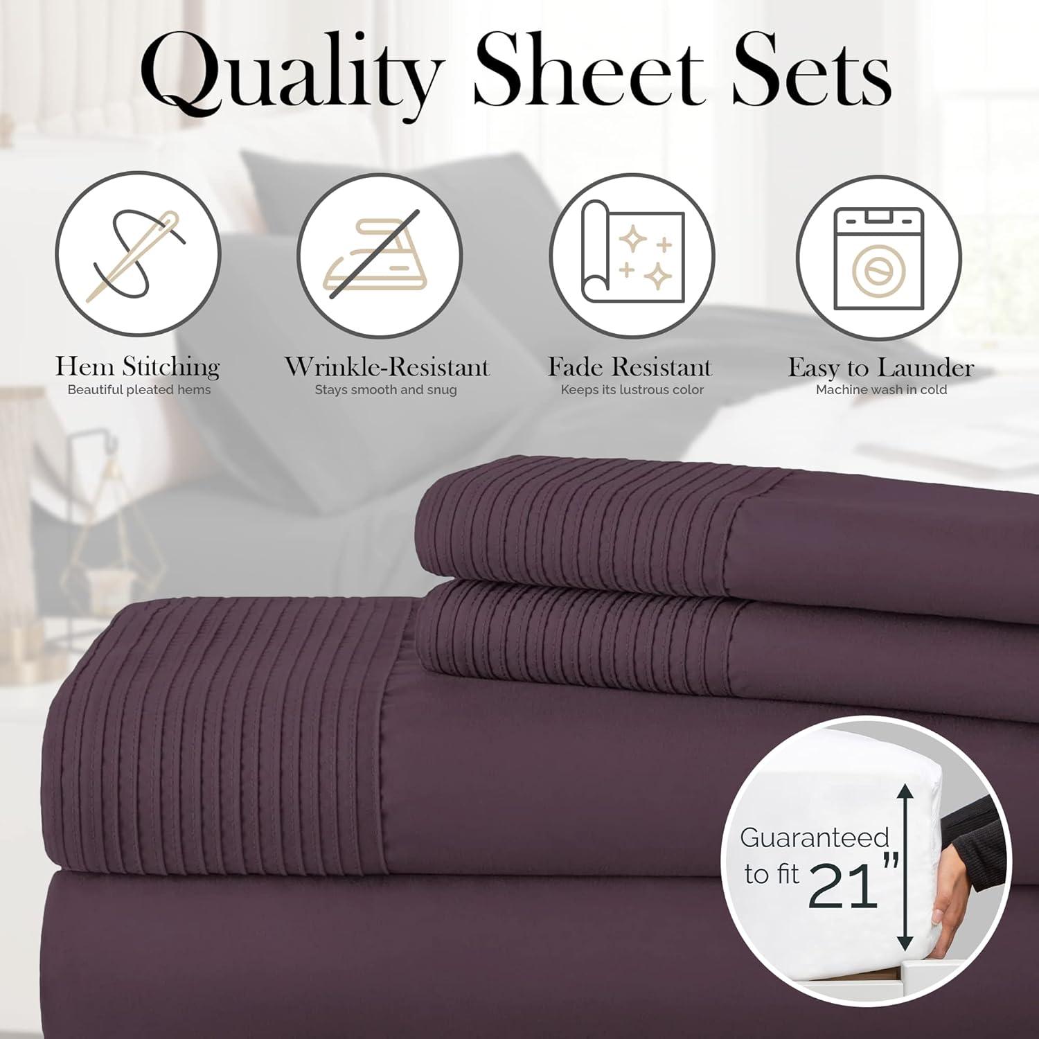 Southshore Fine Living Extra-Deep Pocket easy care ultra-soft Microfiber Pleated Sheet Sets