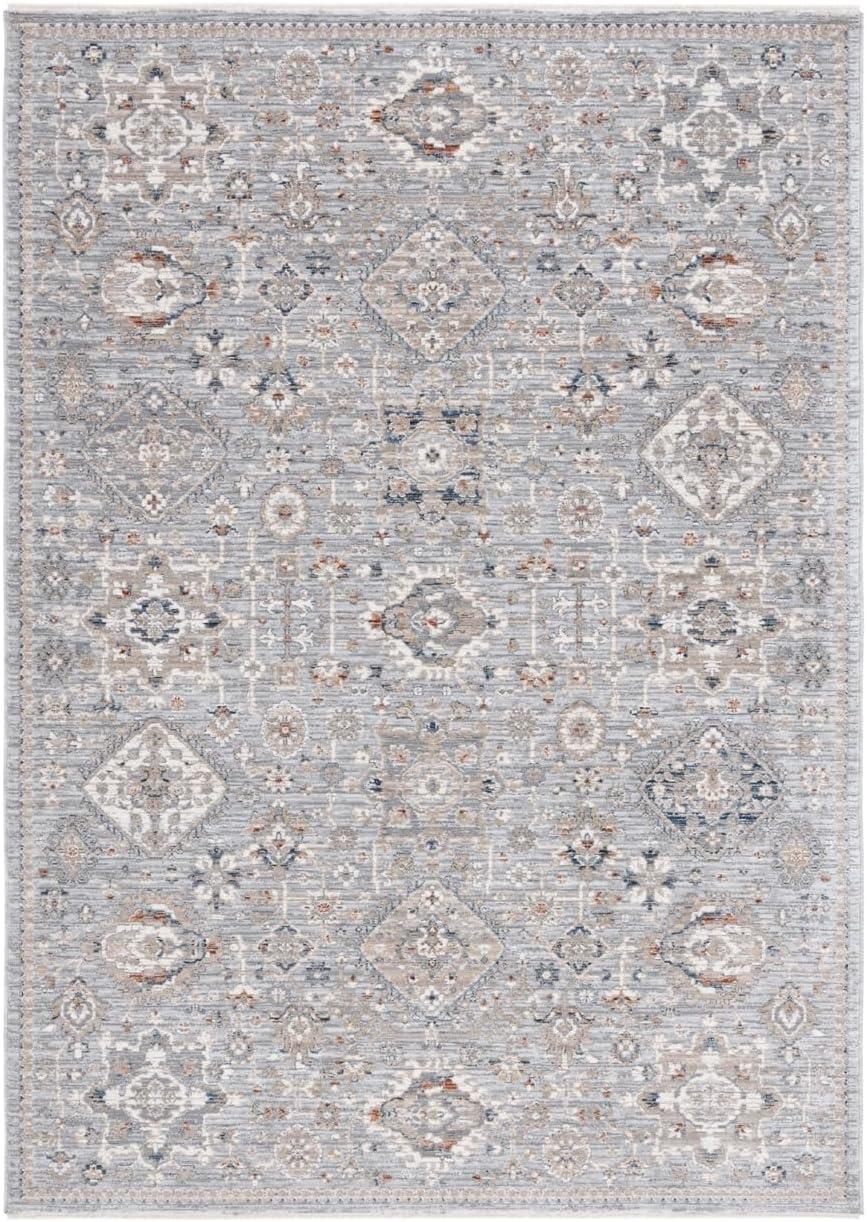 Harlow Light Grey and Blue 4' x 6' Rectangular Area Rug