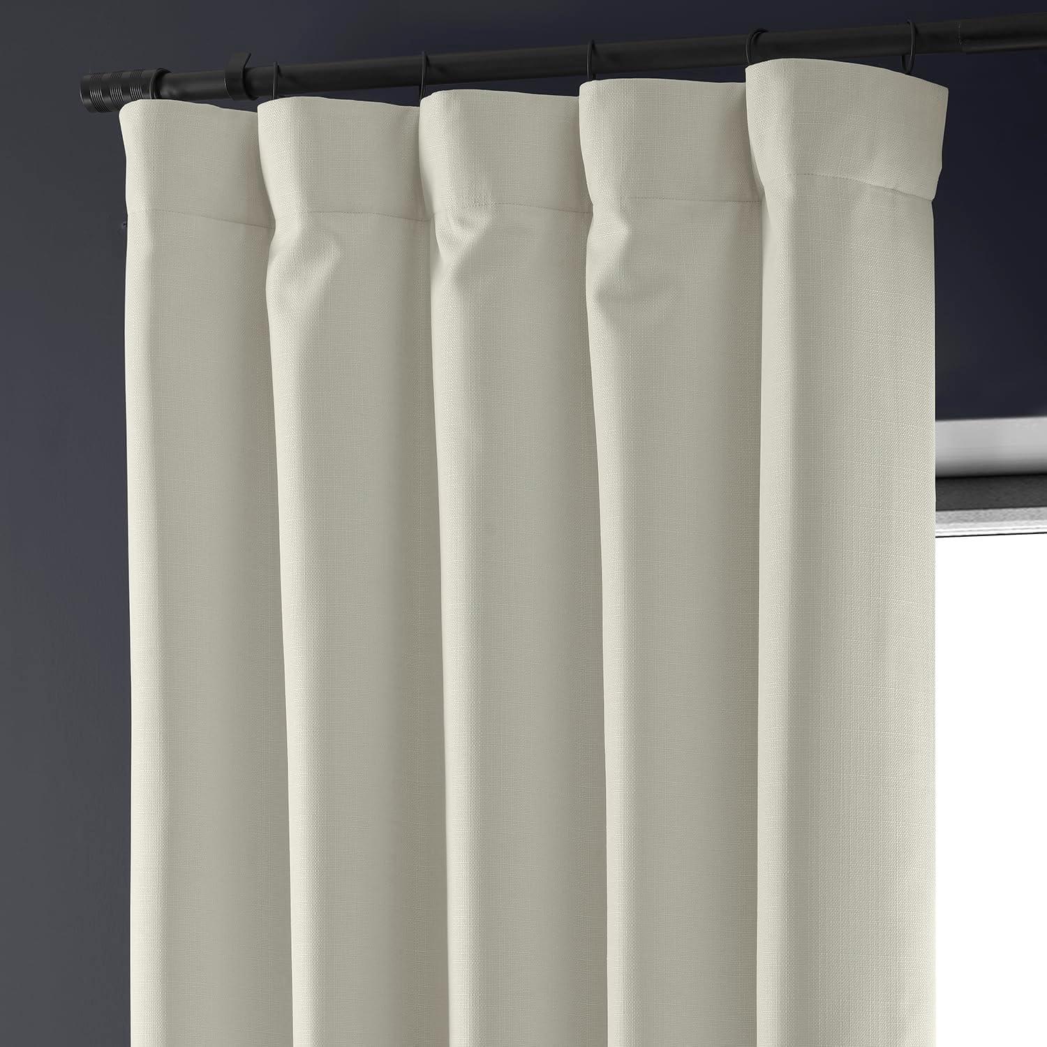 Excursion Ivory Blackout Linen Drapes with Hidden Tabs