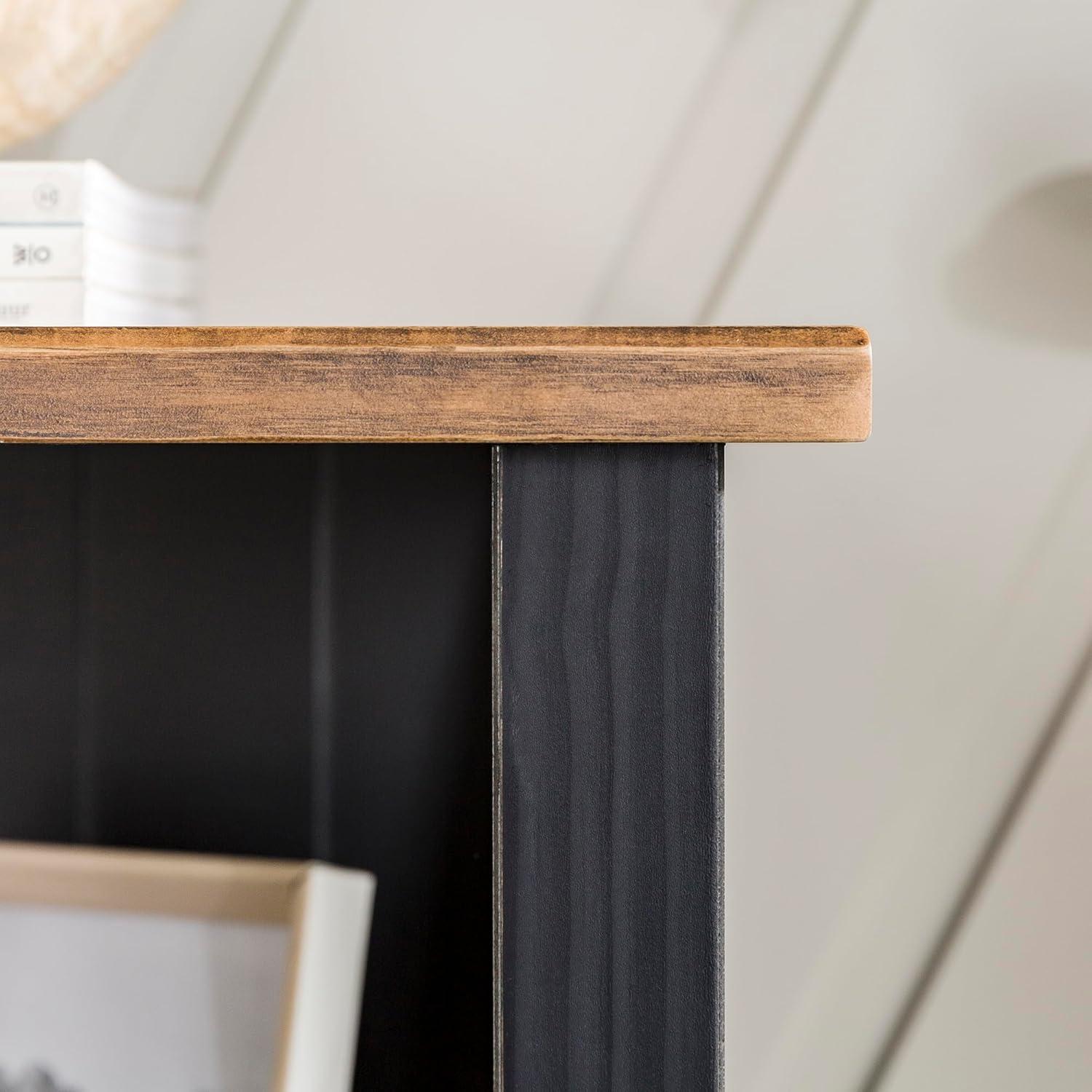 Walker Edison 52" Black and Barnwood Solid Wood Farmhouse Sideboard