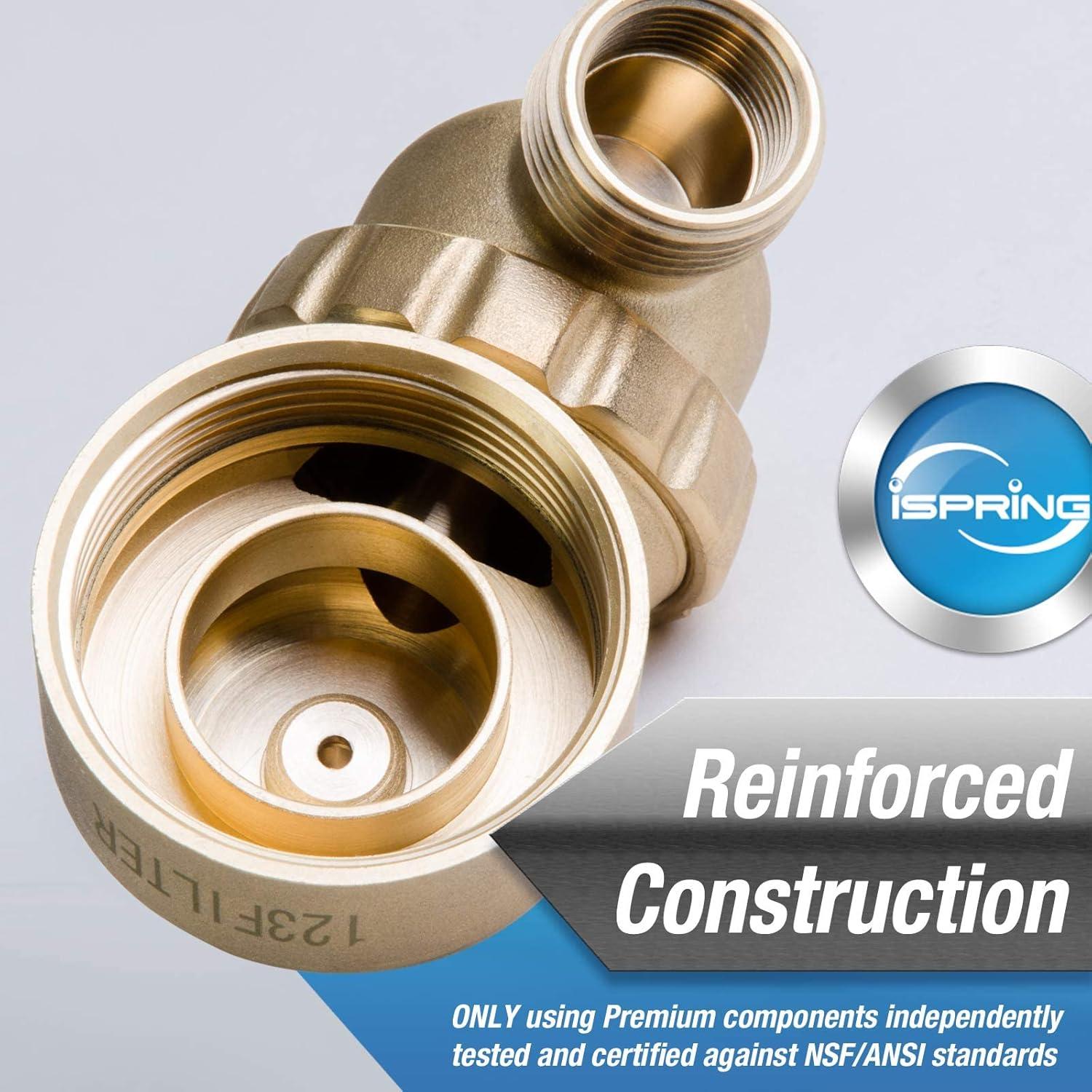 iSpring WSP50GR - Reusable Spin Down Sediment Water Filter (50 Micron w/Scraper & 360°Head)