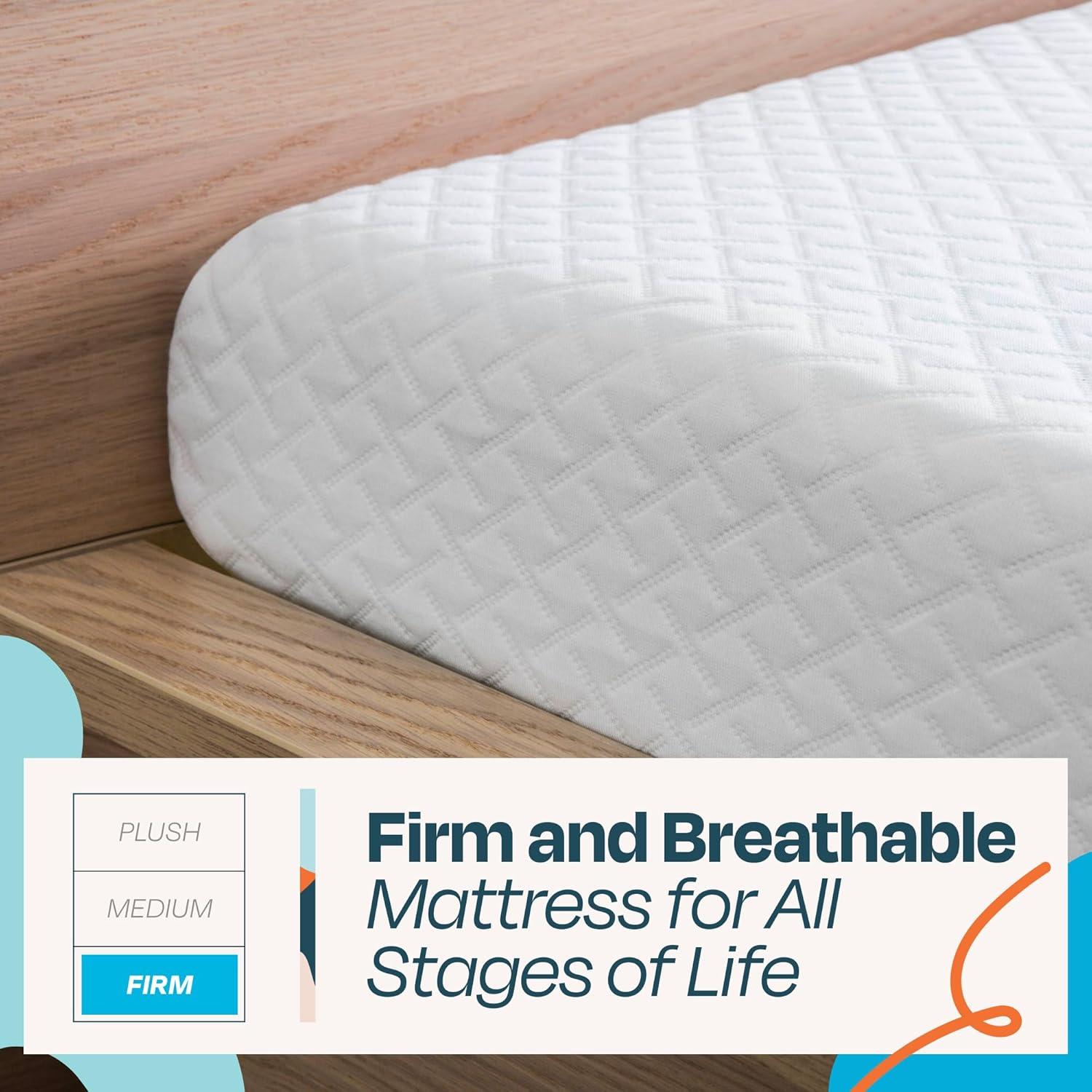 Linenspa 5 Inch Gel Infused Memory Foam Mattress - Twin Size - Firm - Low Profile Bed - Mattress in a Box - Youth or Kids Bed - Guest Bedroom - Pressure Relieving and Breathable - CertiPur Certified