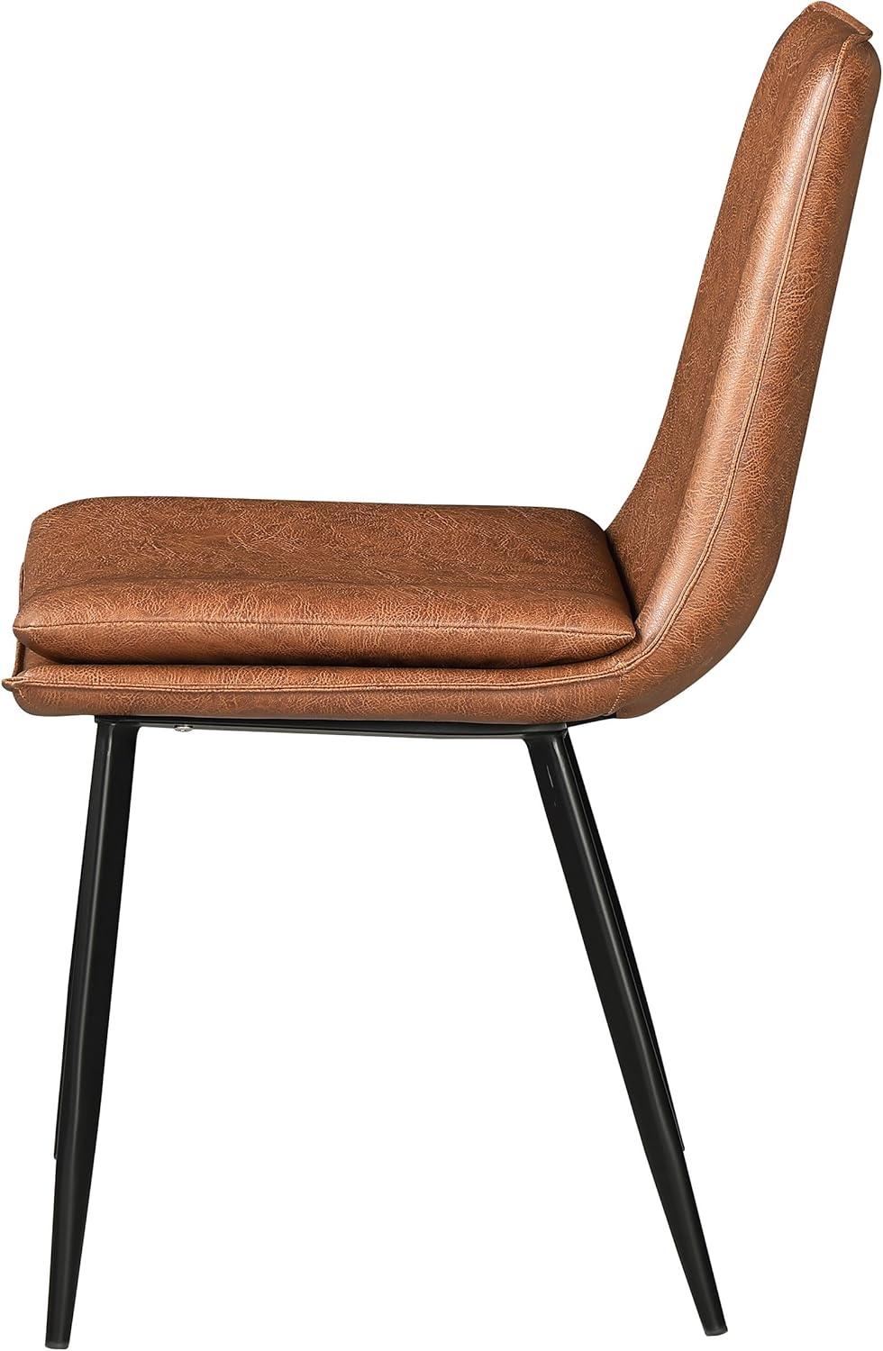 Coaster Ortega Faux Leather Padded Seat Dining Side Chair Coffee