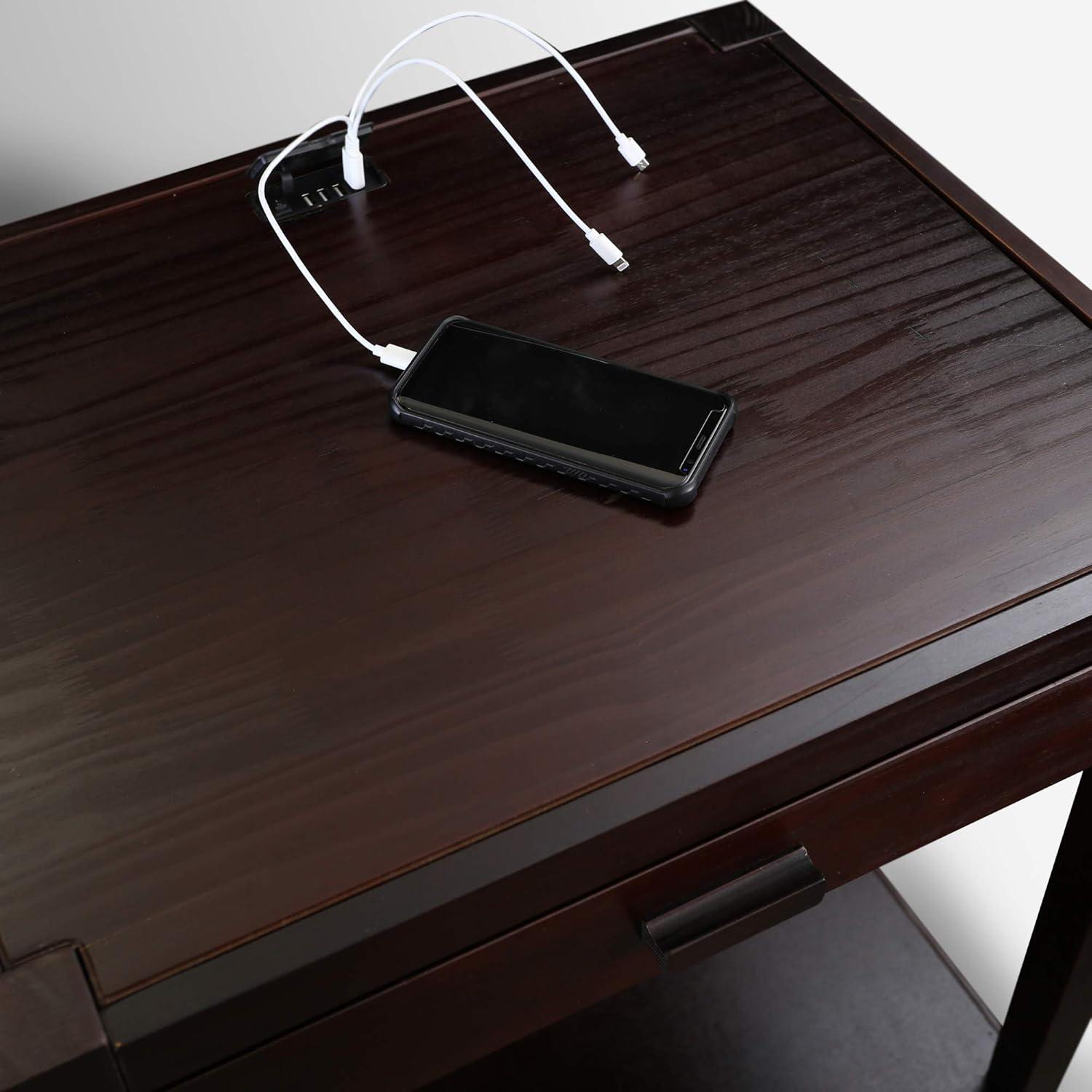 Casual Home Notre Dame Nightstand with USB Port, Espresso