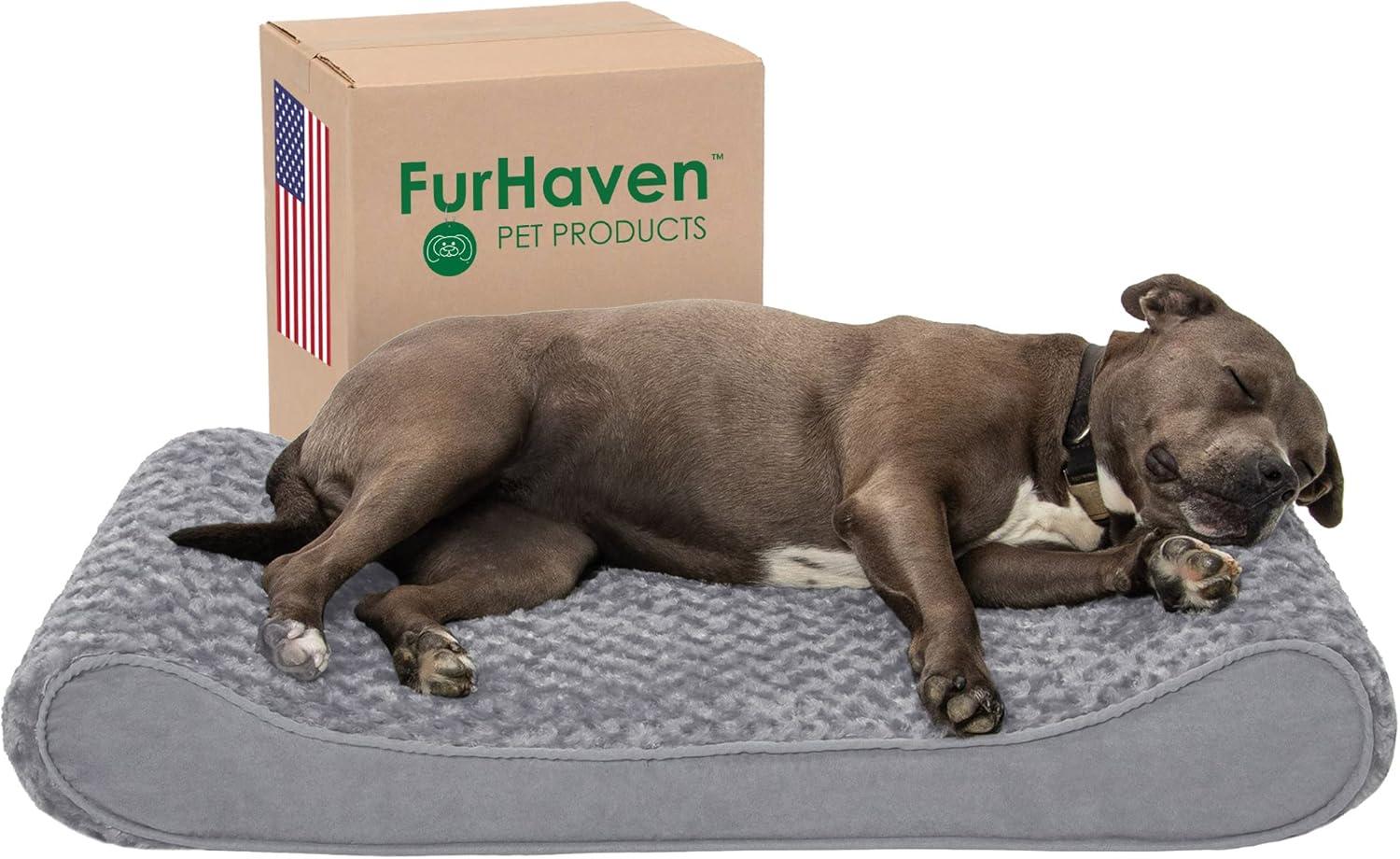FurHaven Ultra Plush Luxe Lounger Orthopedic Foam Contour Dog Bed