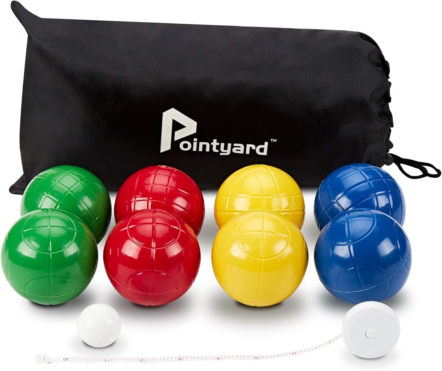 ropoda 90mm Bocce Ball Set, Lighter Bocce Ball for Beginners with 8 Balls, Pallino, Case and Measuring Rope for Backyard/Beach/Lawn, Composite Plastic for Kids Teens Beginners
