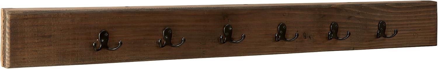 Alaterre 12 Hook Natural Coat Hook, Metal and Wood, 75 lbs Limit