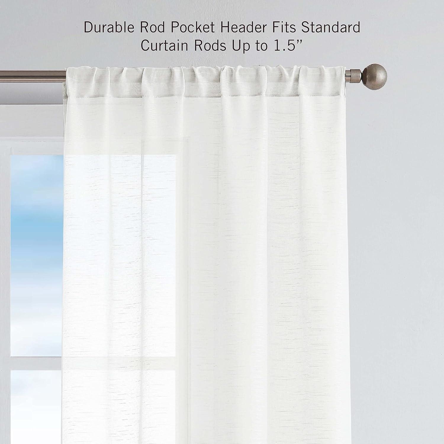 Nautica Nautica Synthetic Solid Color Sheer Rod Pocket Curtain Panels