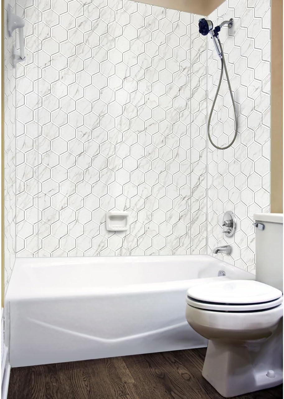 Hex Tile - Mirroflex - Tub and Shower Wall Panel