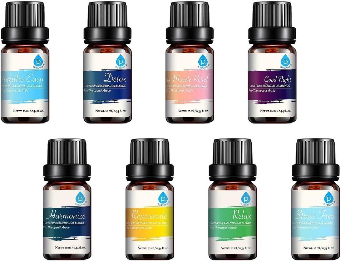 Therapeutic-Grade Essential Oil Set with 8 Blends