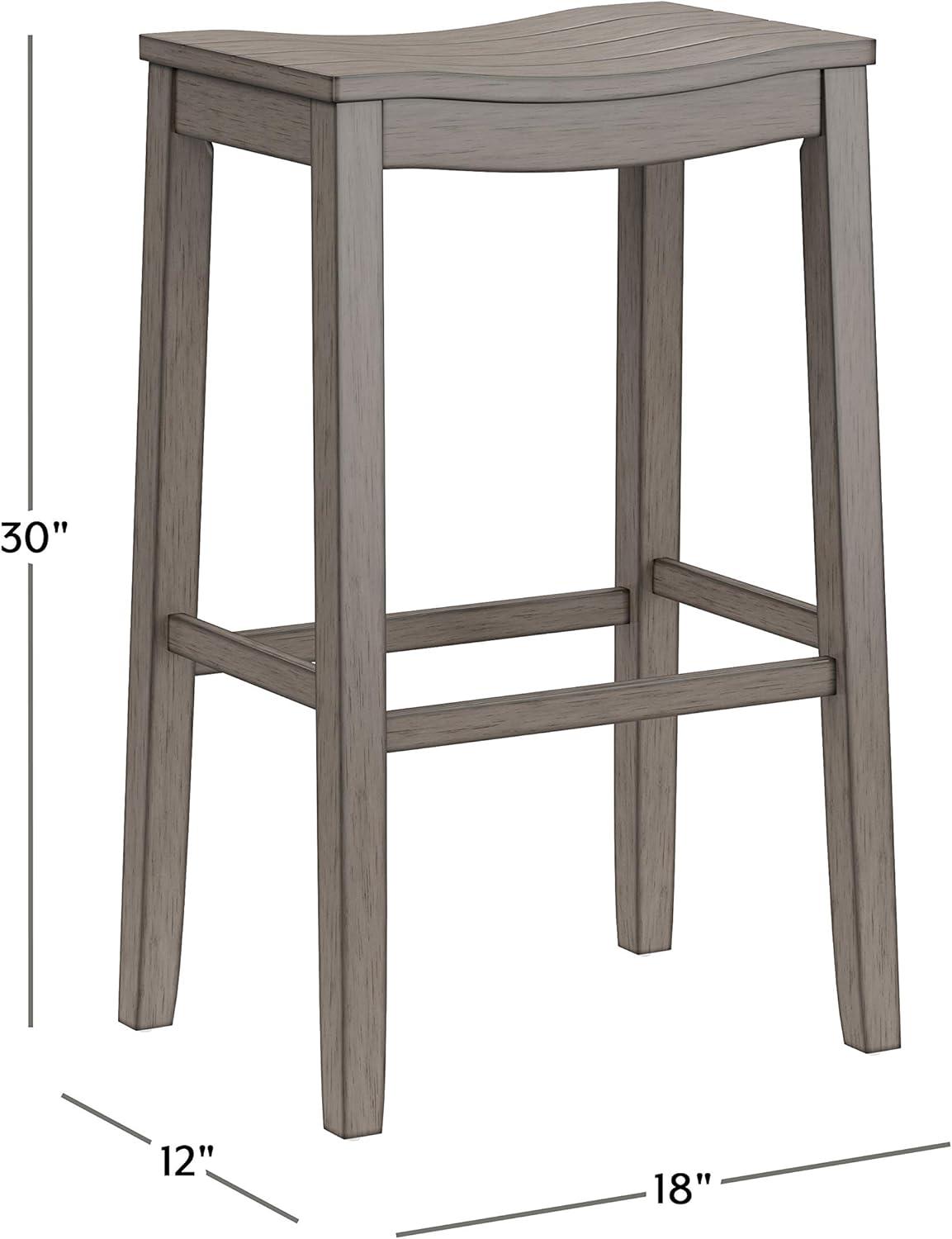 30" Fiddler Wood Backless Counter Height Barstool Black - Hillsdale Furniture: Saddle Seat, Matte Finish, Farmhouse Style
