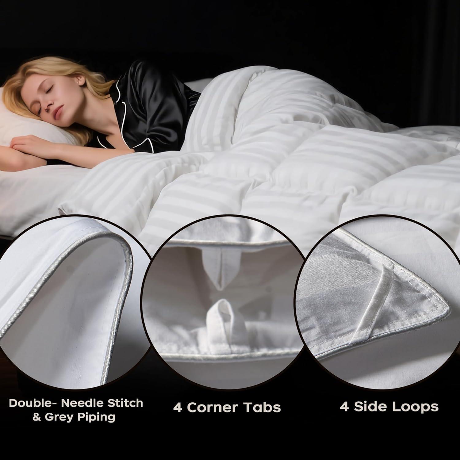 Peace Nest 600 Fill Power Goose Down and Feather All Season Comforter Duvet Insert