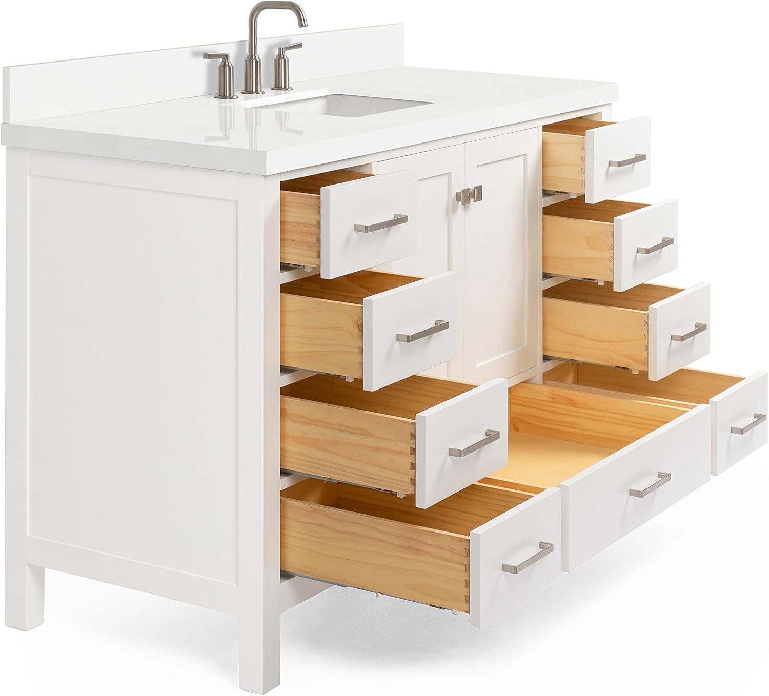 Ariel A055swqovo Cambridge 55" Free Standing Single Basin Vanity Set - White