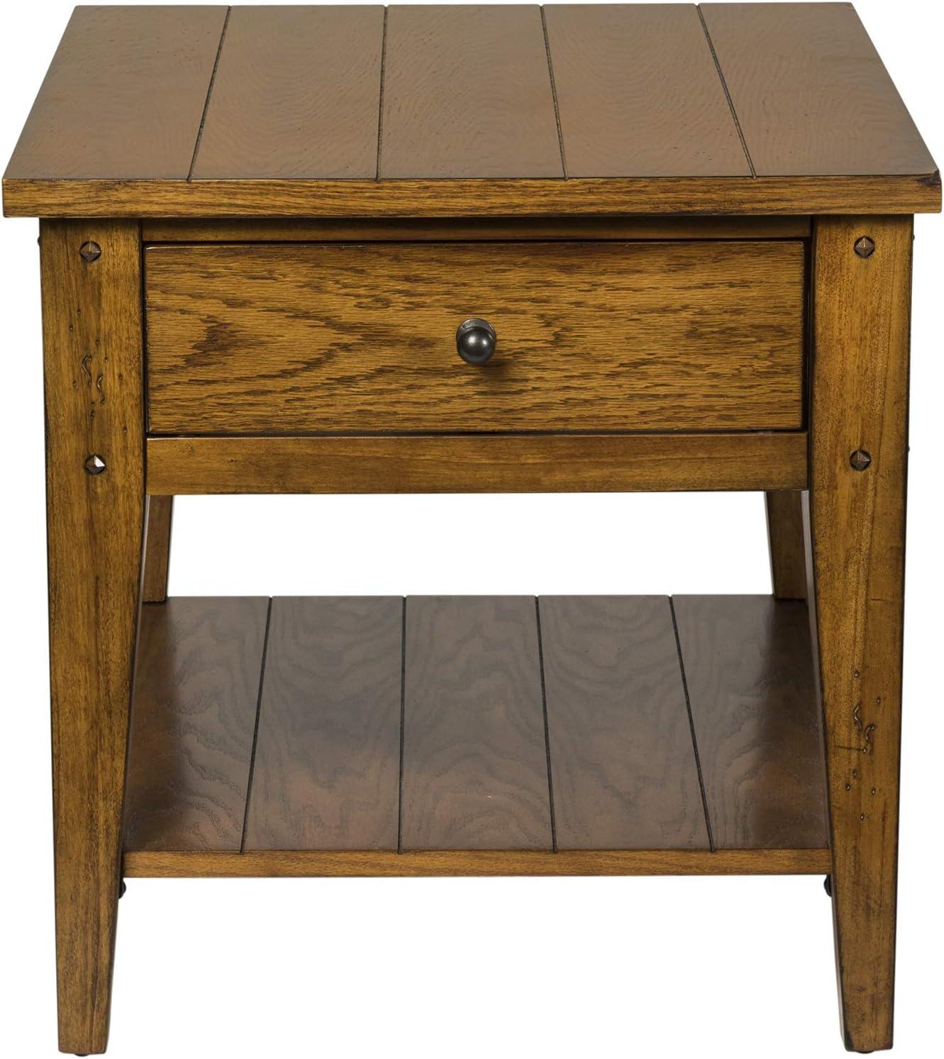 Lake House Medium Brown End Table