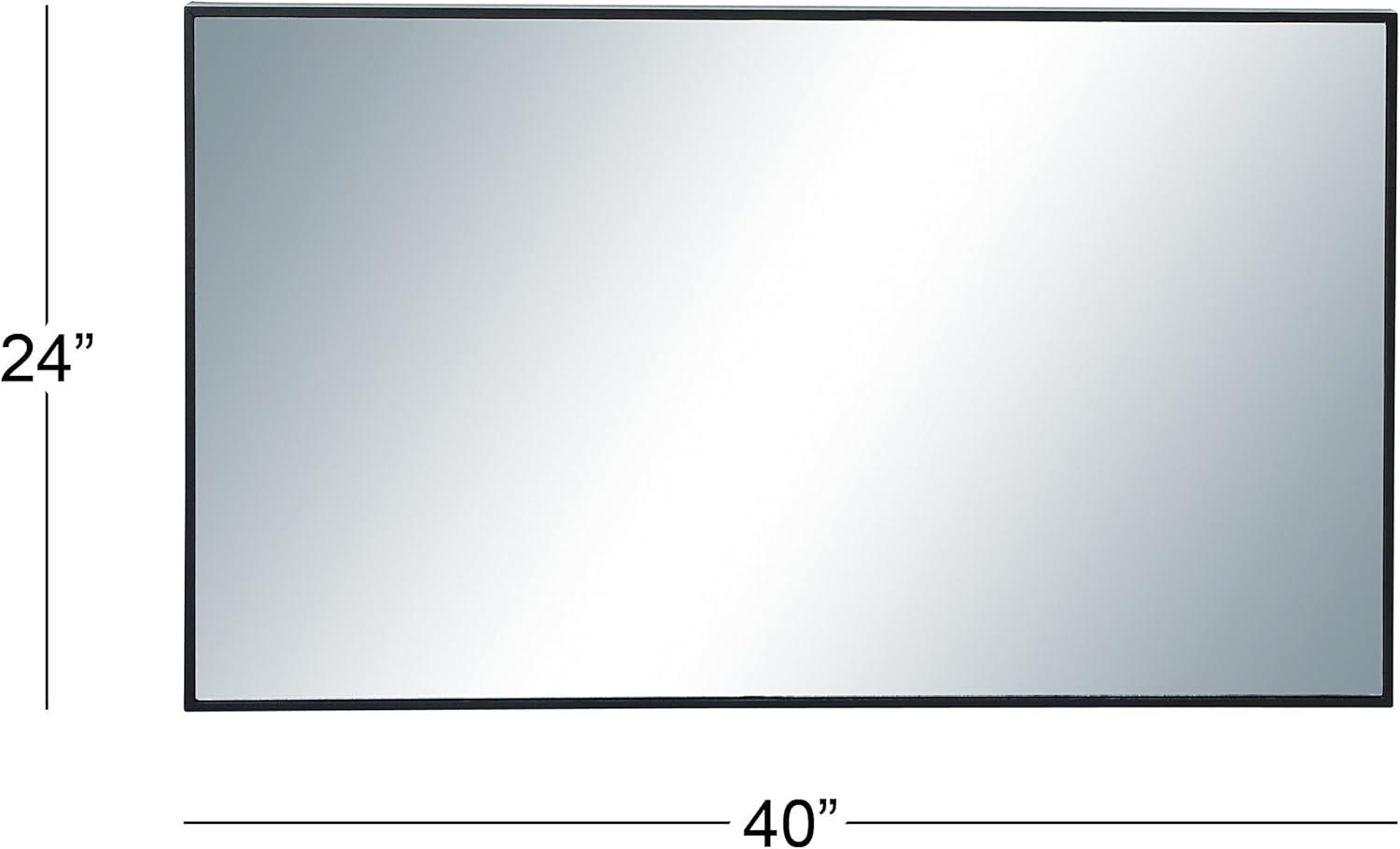 DecMode 24" x 40" Black Wall Mirror with Thin Minimalistic Frame