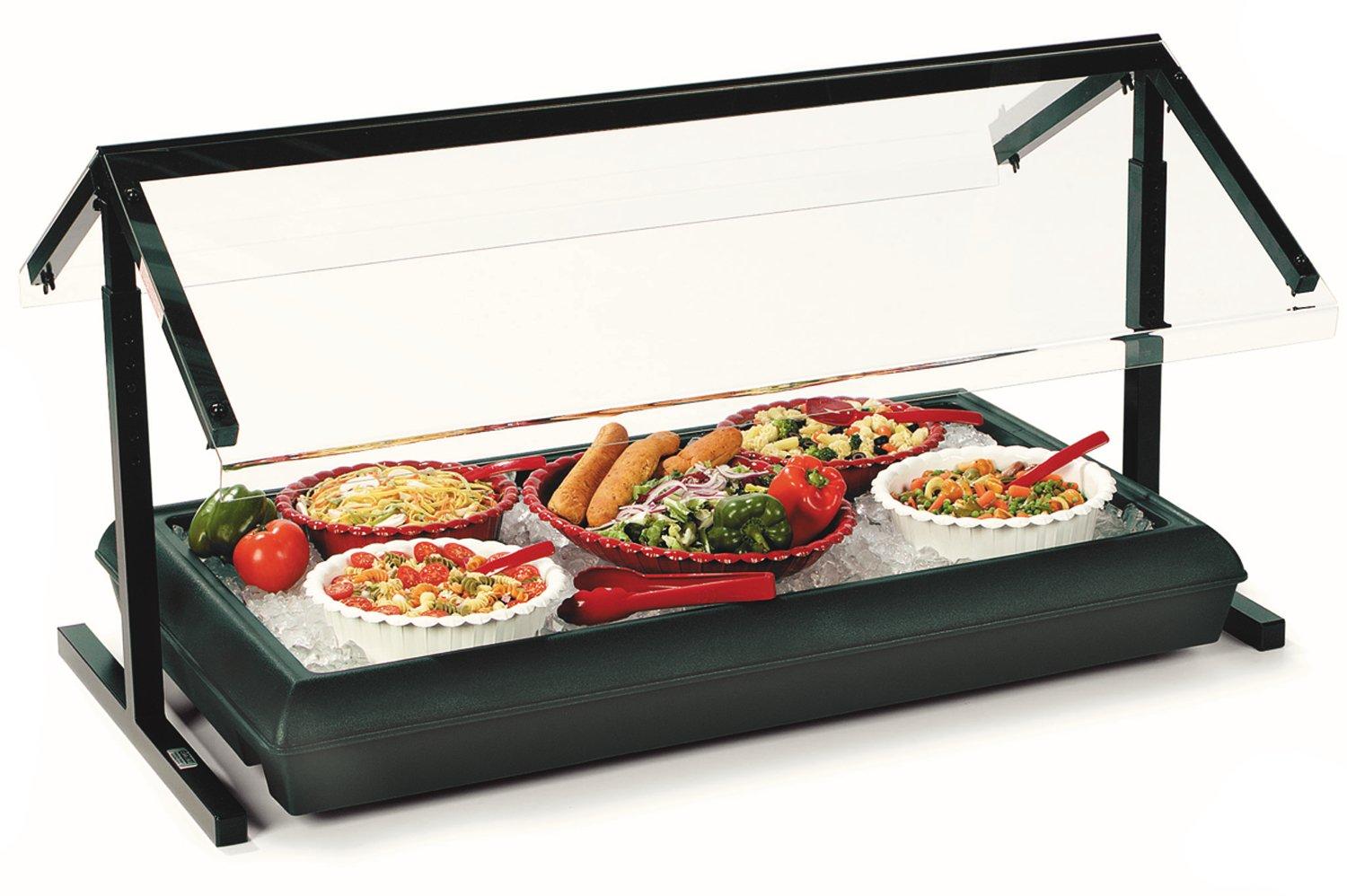 Carlisle FoodService Products Buffet Bar Adjustable Double Sided Sneeze Guard for Catering, Buffets, Restaurants, Plastic, 48 Inches, Black