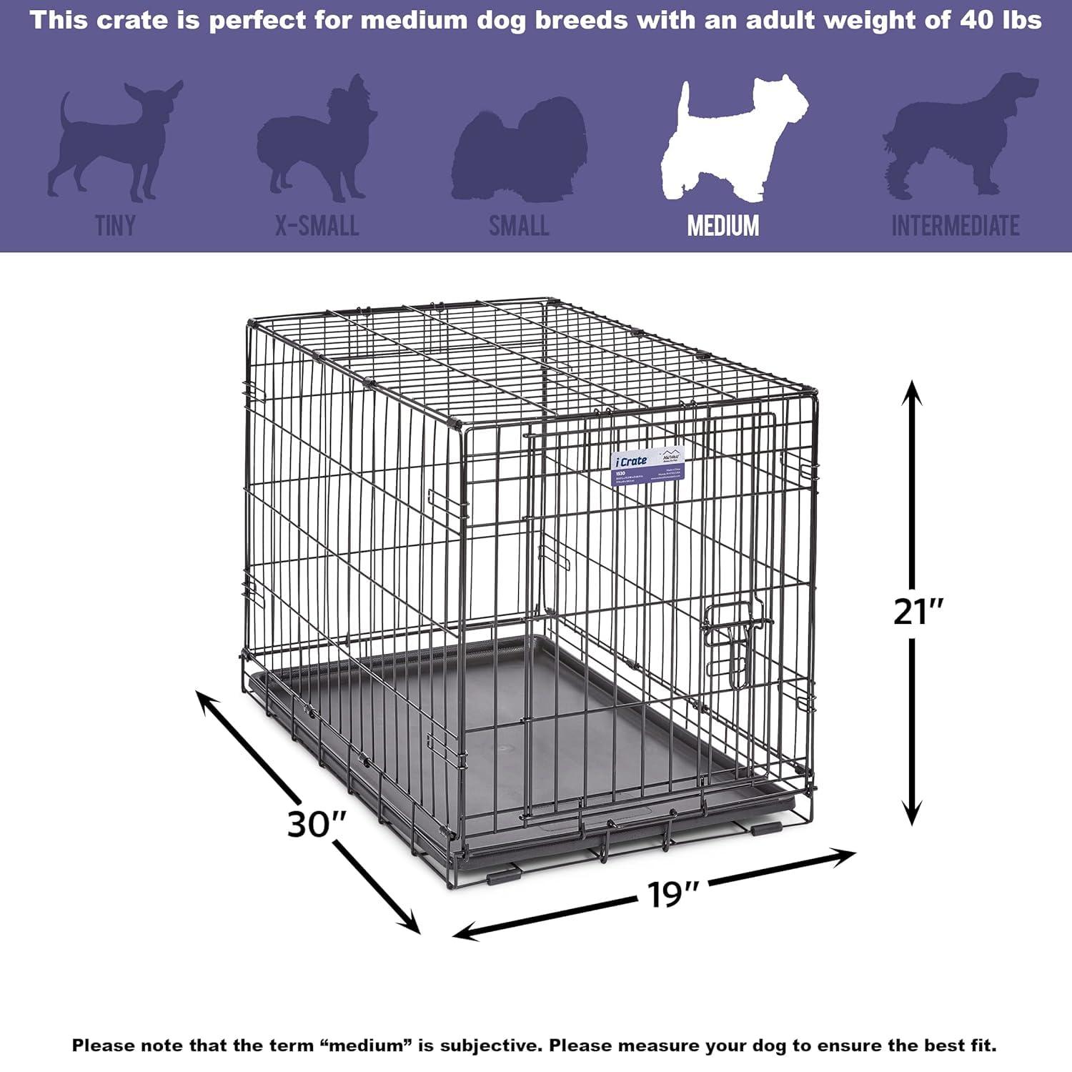 Midwest Homes For Pets MidWest Homes for Pets Newly Enhanced Single Door iCrate Dog Crate Includes Divider Panel