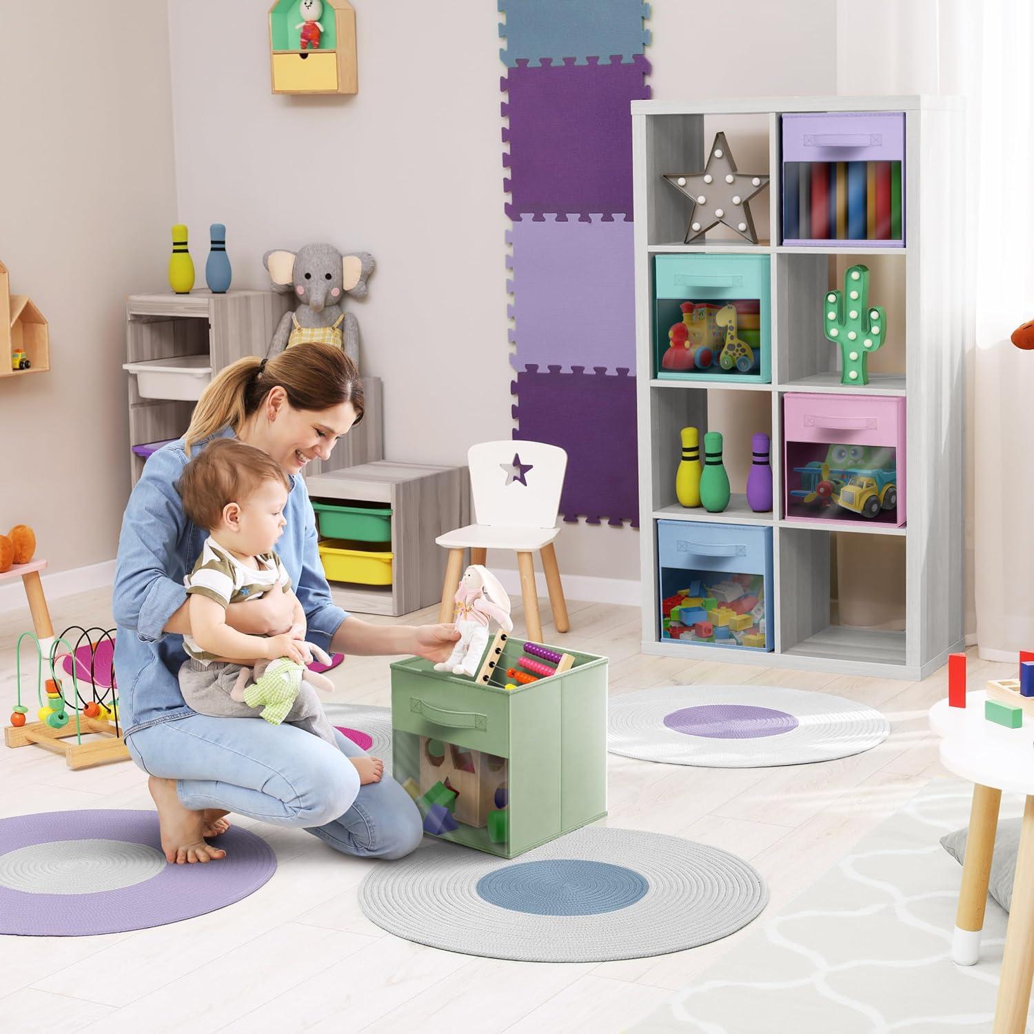 Sorbus Sorbus Storage Bins with Clear Window - 6 Foldable Baskets with Handles