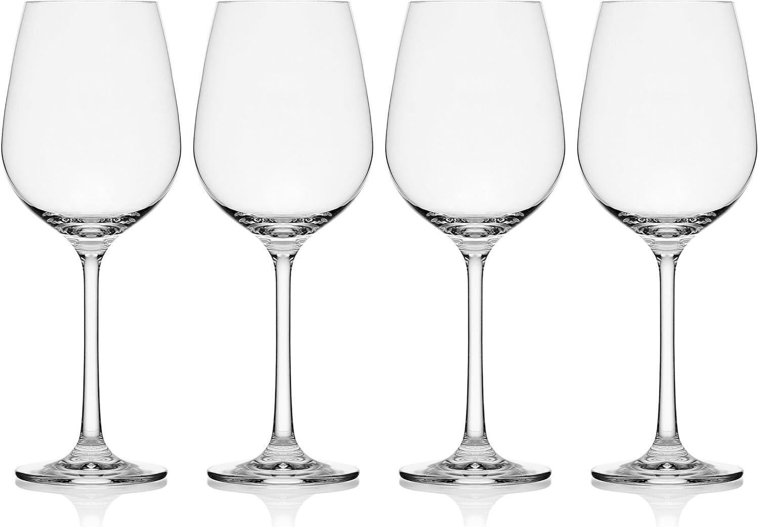 Lana Clear Lead-Free Crystal White Wine Glasses, Set of 4