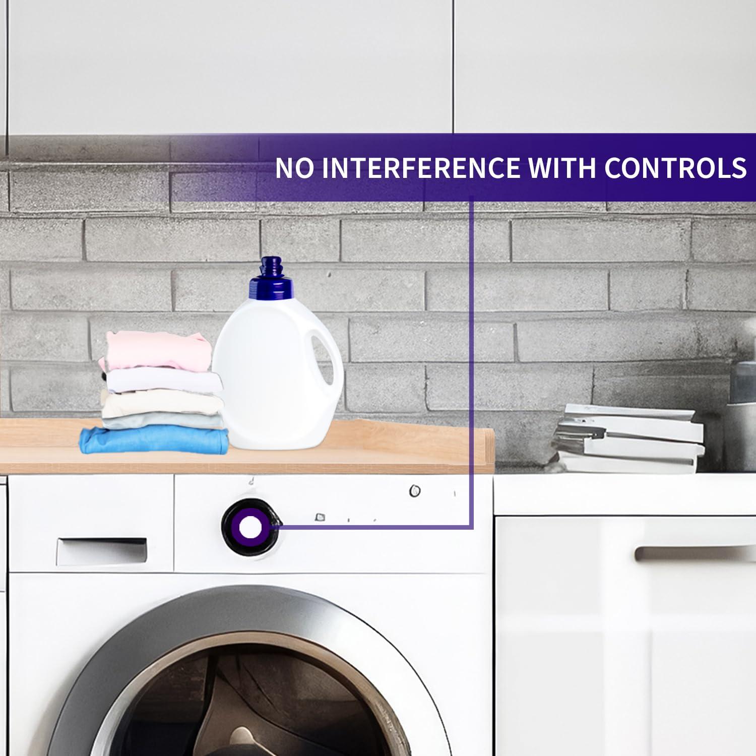 Washer Dryer 54 inch Countertop with Safety Ledge for Laundry Room Organization, Light Wood, LF-WDCT1C