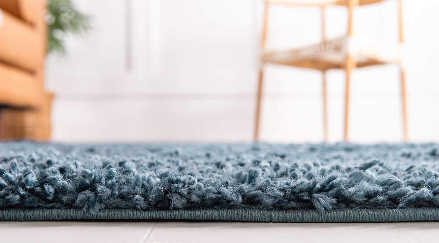 Unique Loom 3' 3 x 5' 3 Davos Shag Marine Blue Area Rug