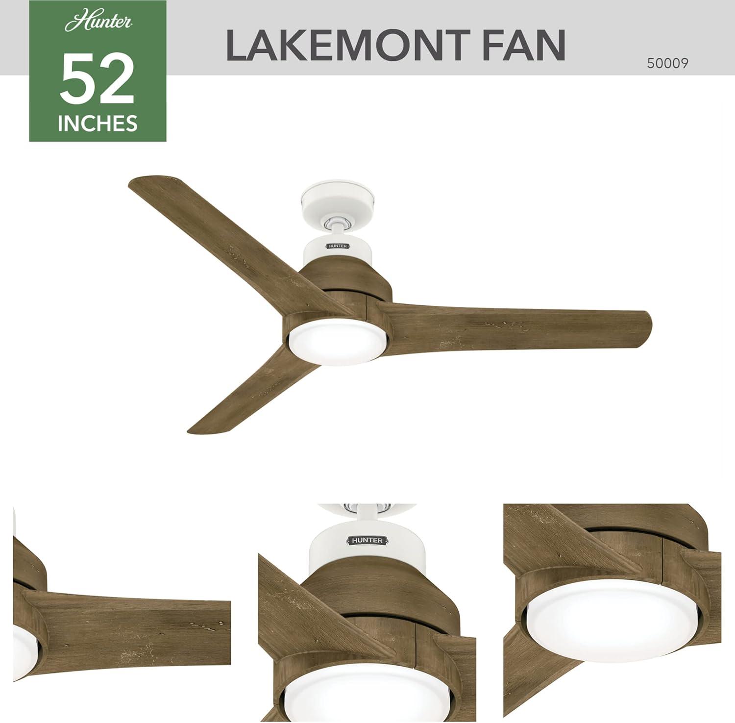 52'' Lakemont 3 - Blade LED Indoor / Outdoor Modern Ceiling Fan with Remote Control and Light Kit